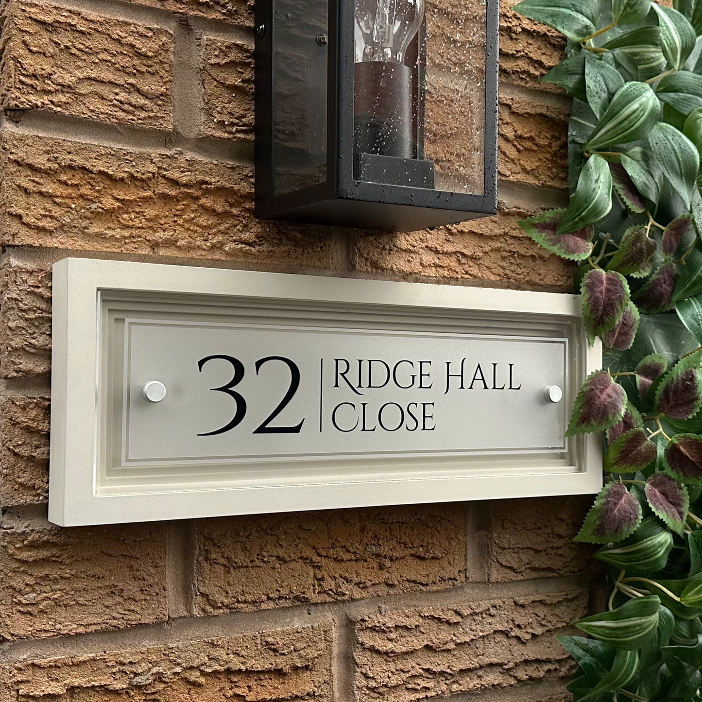 Signature Rectangulum | Personalised Designer House Sign with Acrylic Front & Portland Stone Coffered Back