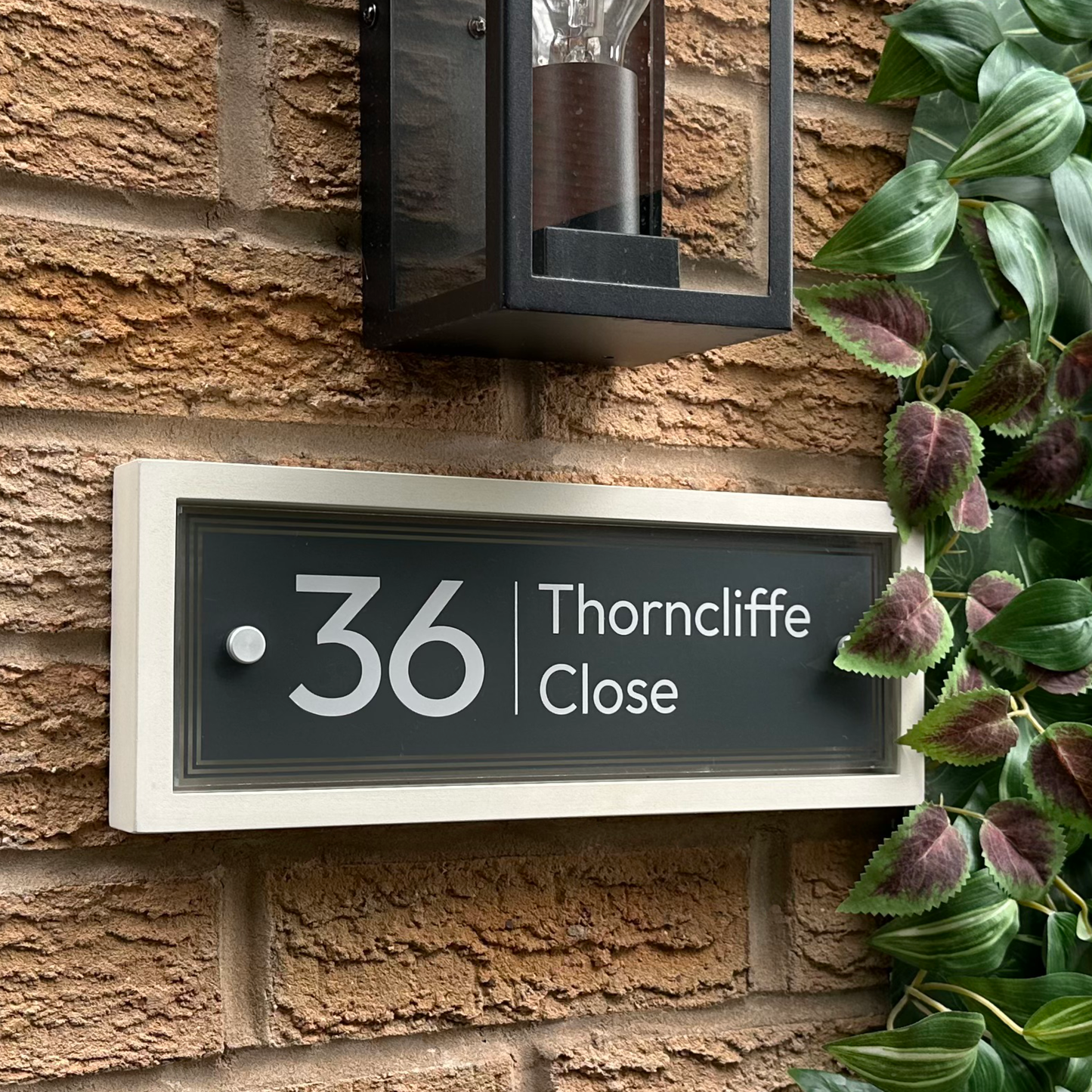 Edit Rectangulum | Personalised Designer House Sign with Acrylic Front & Portland Stone Back