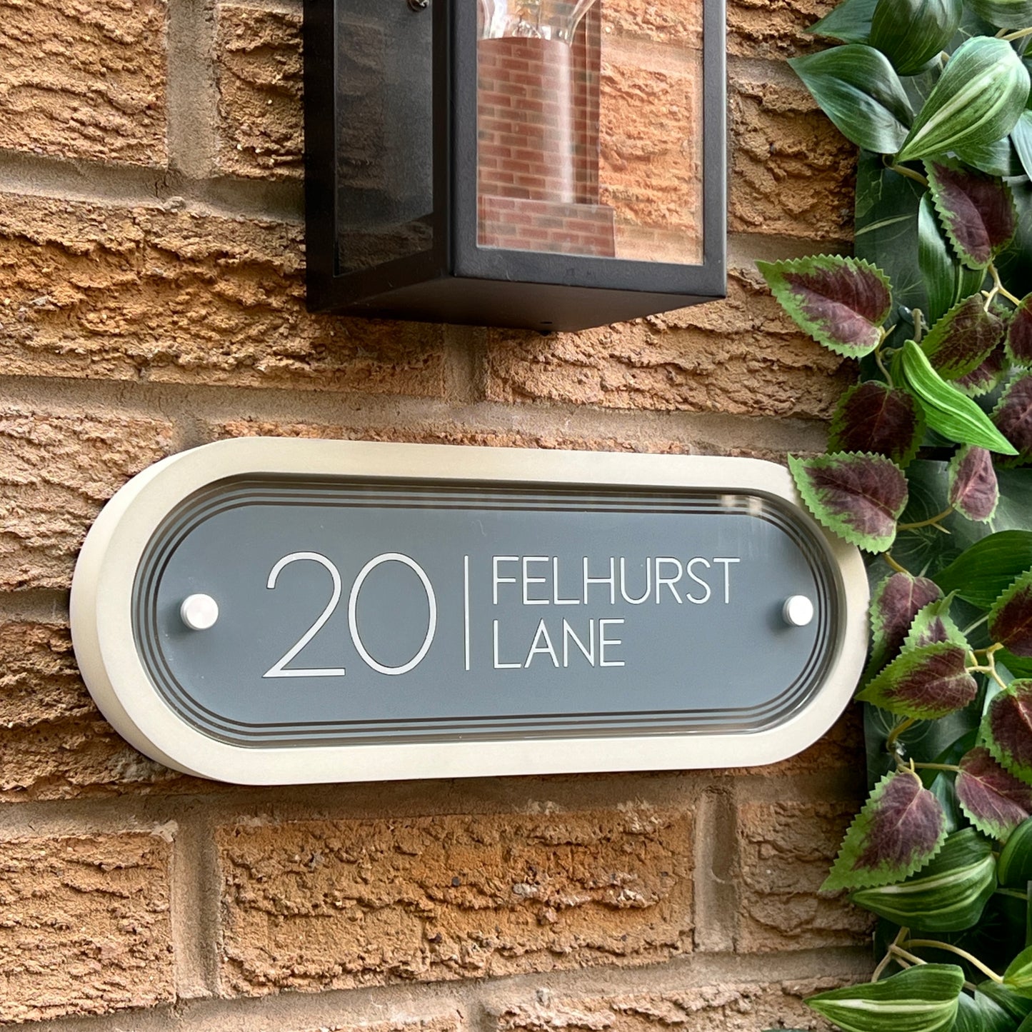 Edit Stadium | Personalised Designer House Sign with Acrylic Front & Portland Stone Back