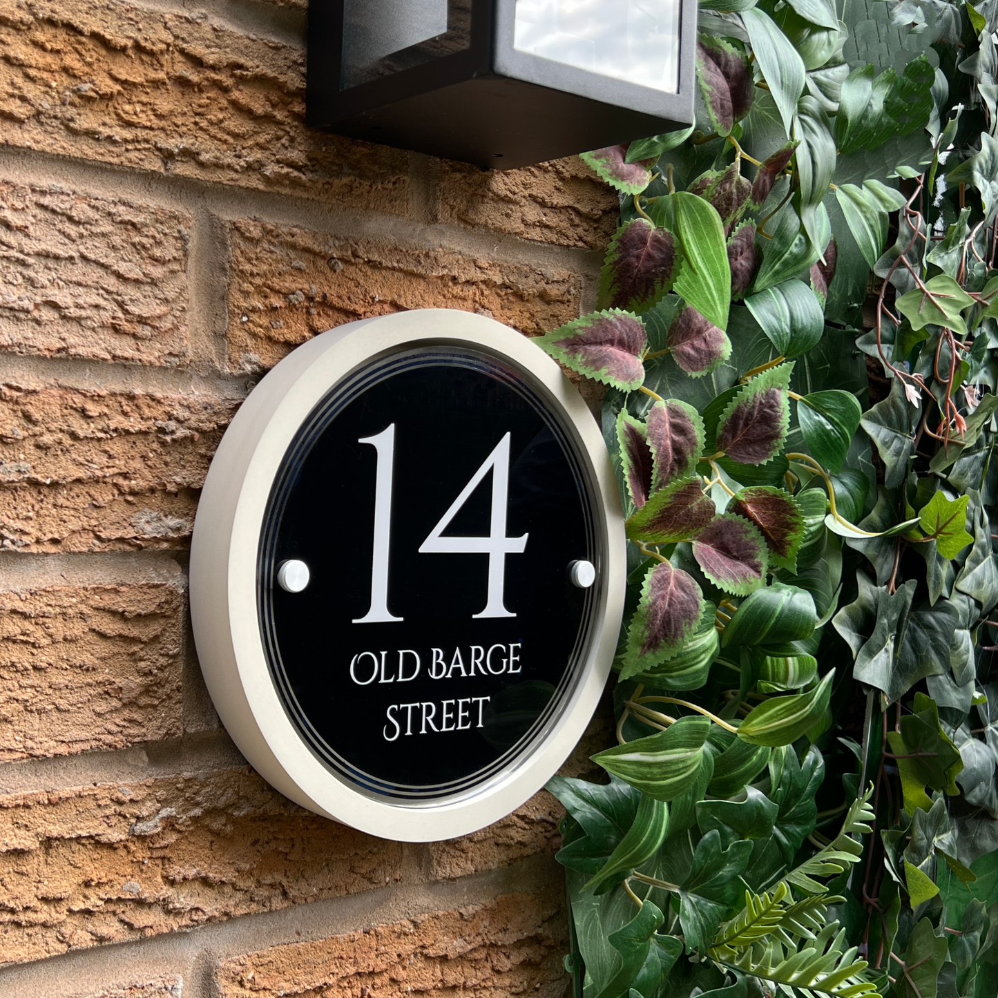 Edit Circulus | Personalised Designer House Sign with Acrylic Front & Portland Stone Back