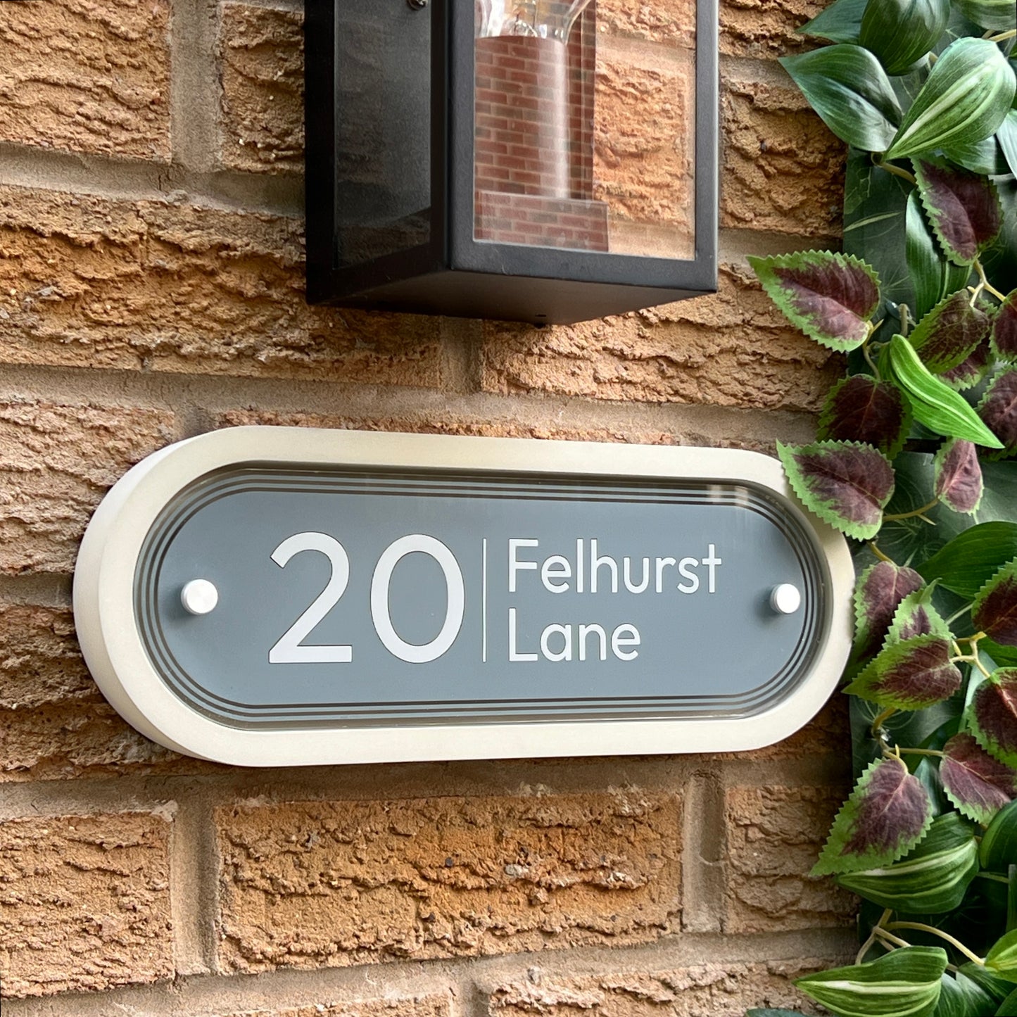 Edit Stadium | Personalised Designer House Sign with Acrylic Front & Portland Stone Back