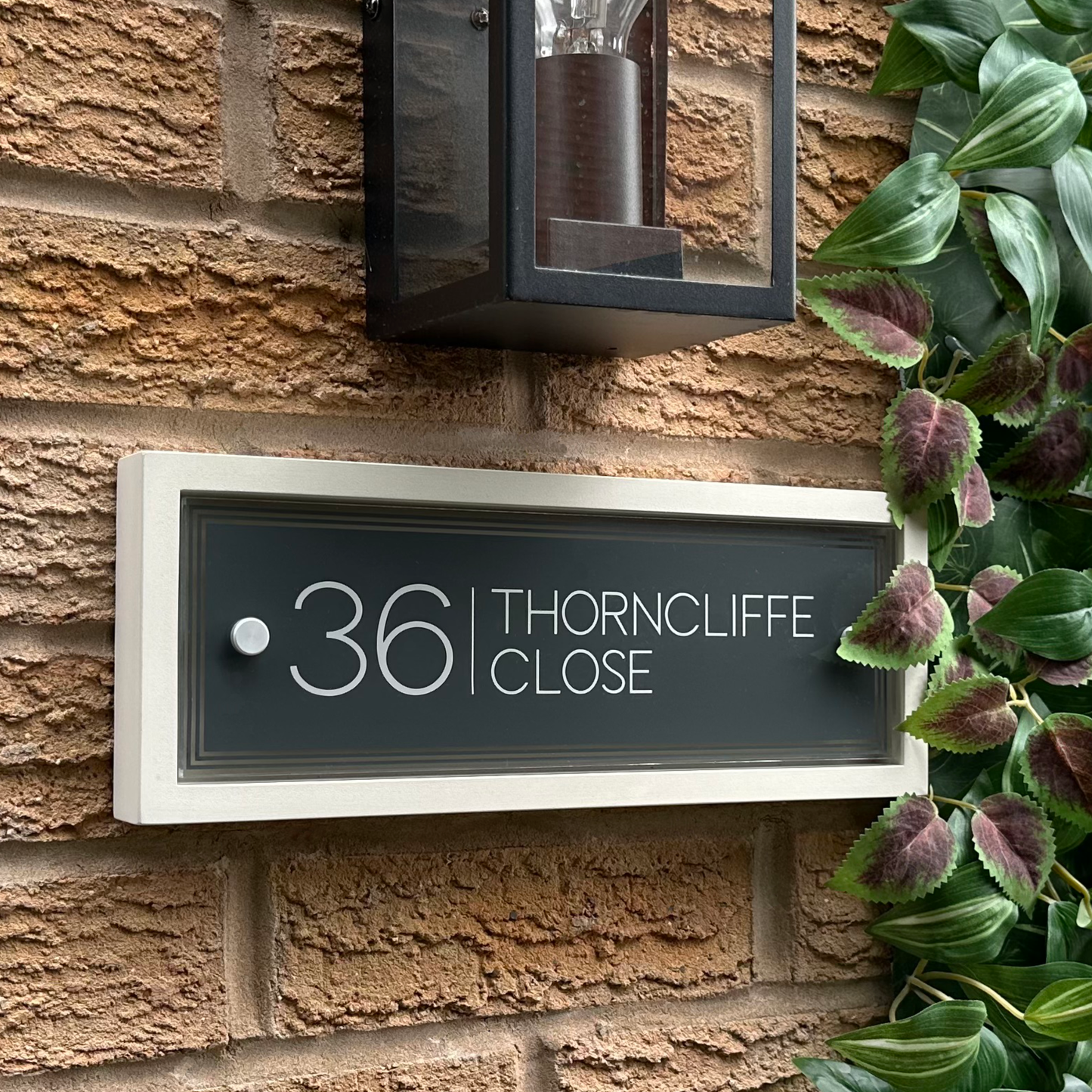 Edit Rectangulum | Personalised Designer House Sign with Acrylic Front & Portland Stone Back