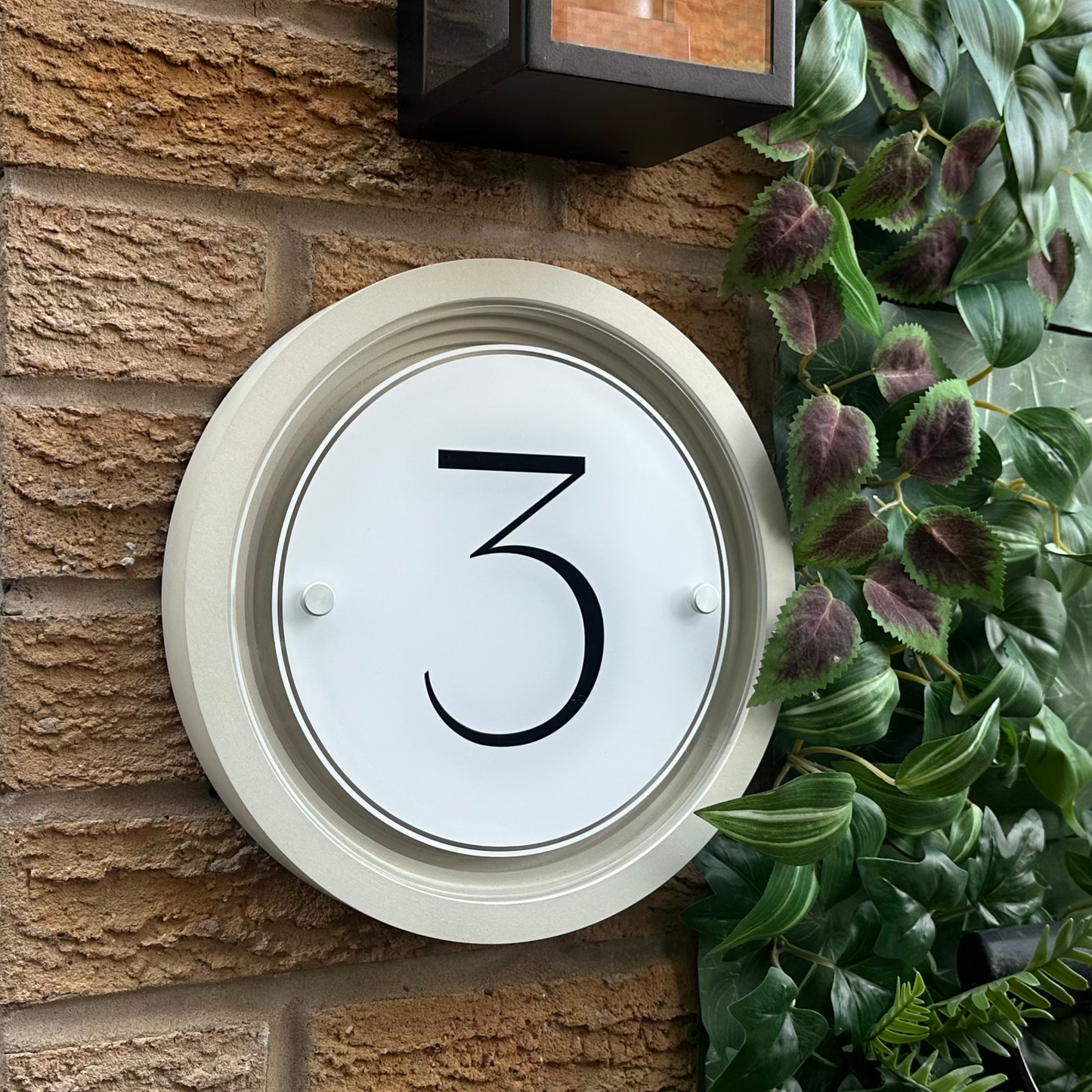 Signature Circulus | Personalised Designer House Sign with Acrylic Front & Portland Stone Coffered Back