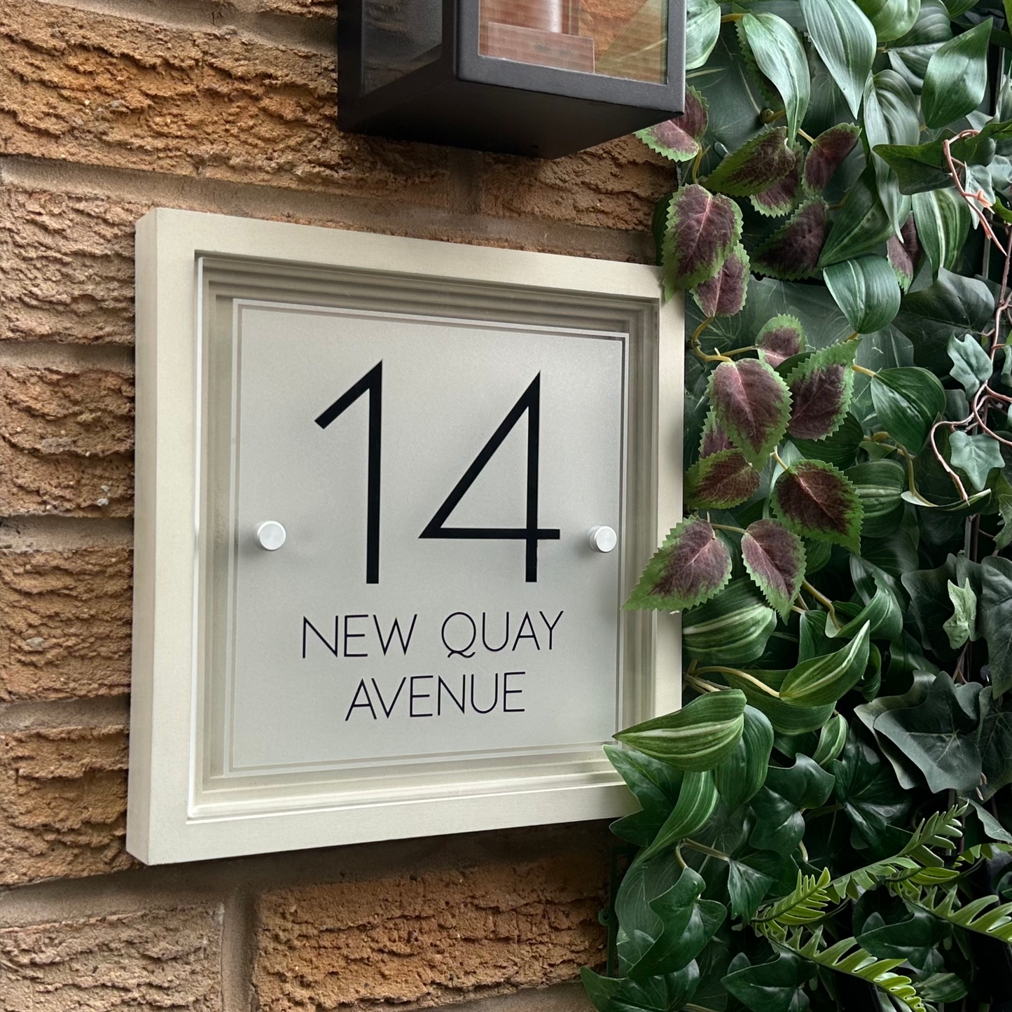 Signature Blocus | Personalised Designer House Sign with Acrylic Front & Portland Stone Coffered Back