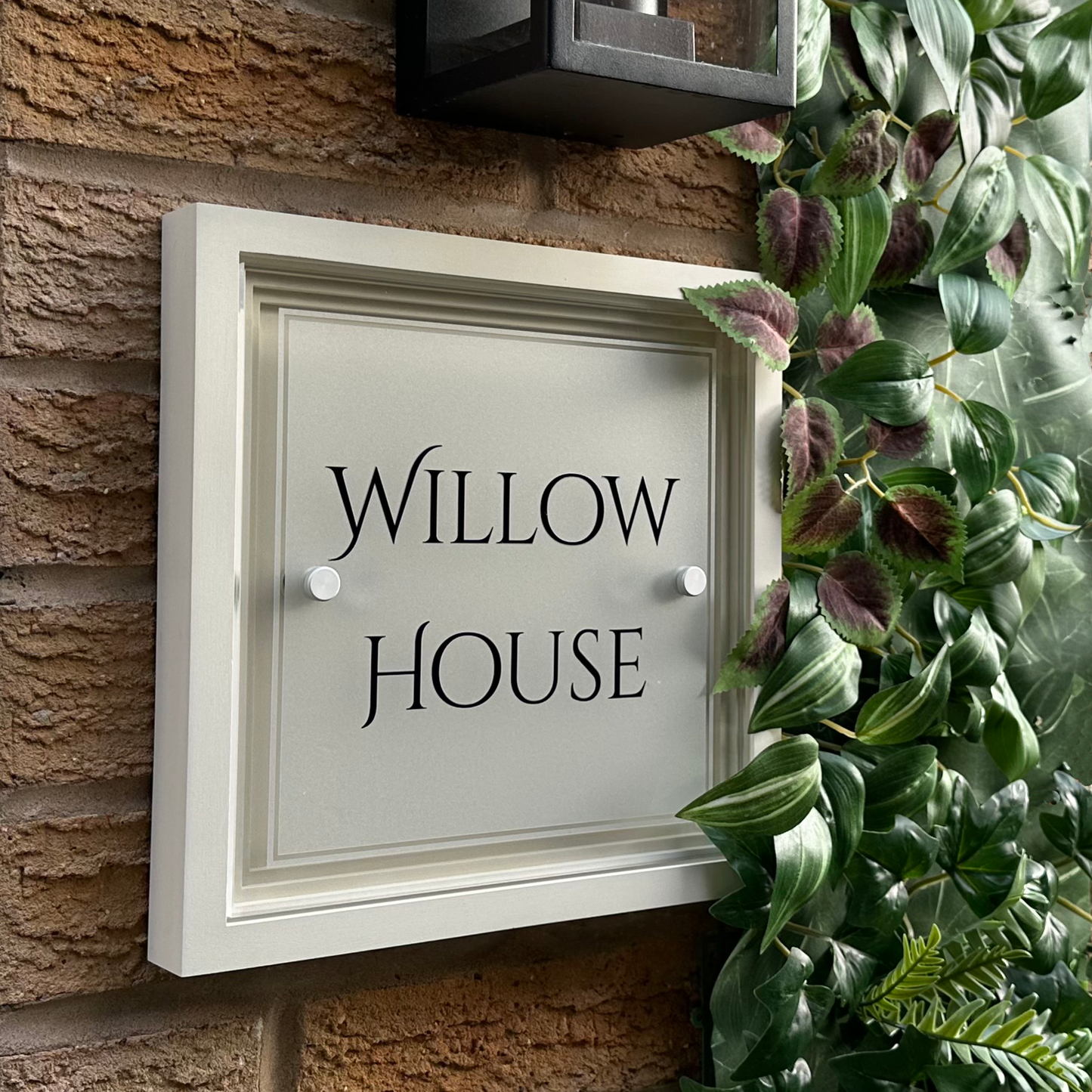 Signature Blocus | Personalised Designer House Sign with Acrylic Front & Portland Stone Coffered Back
