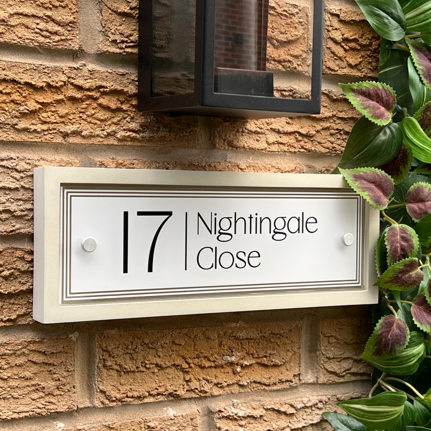 Edit Rectangulum | Personalised Designer House Sign with Acrylic Front & Portland Stone Back