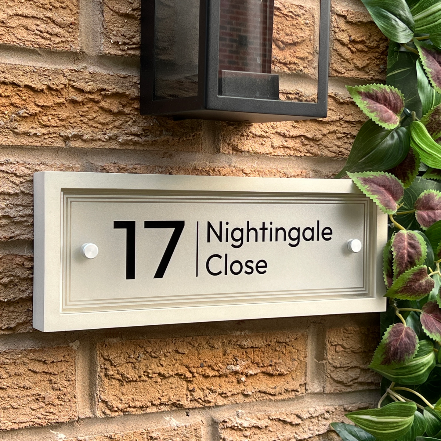 Edit Rectangulum | Personalised Designer House Sign with Acrylic Front & Portland Stone Back