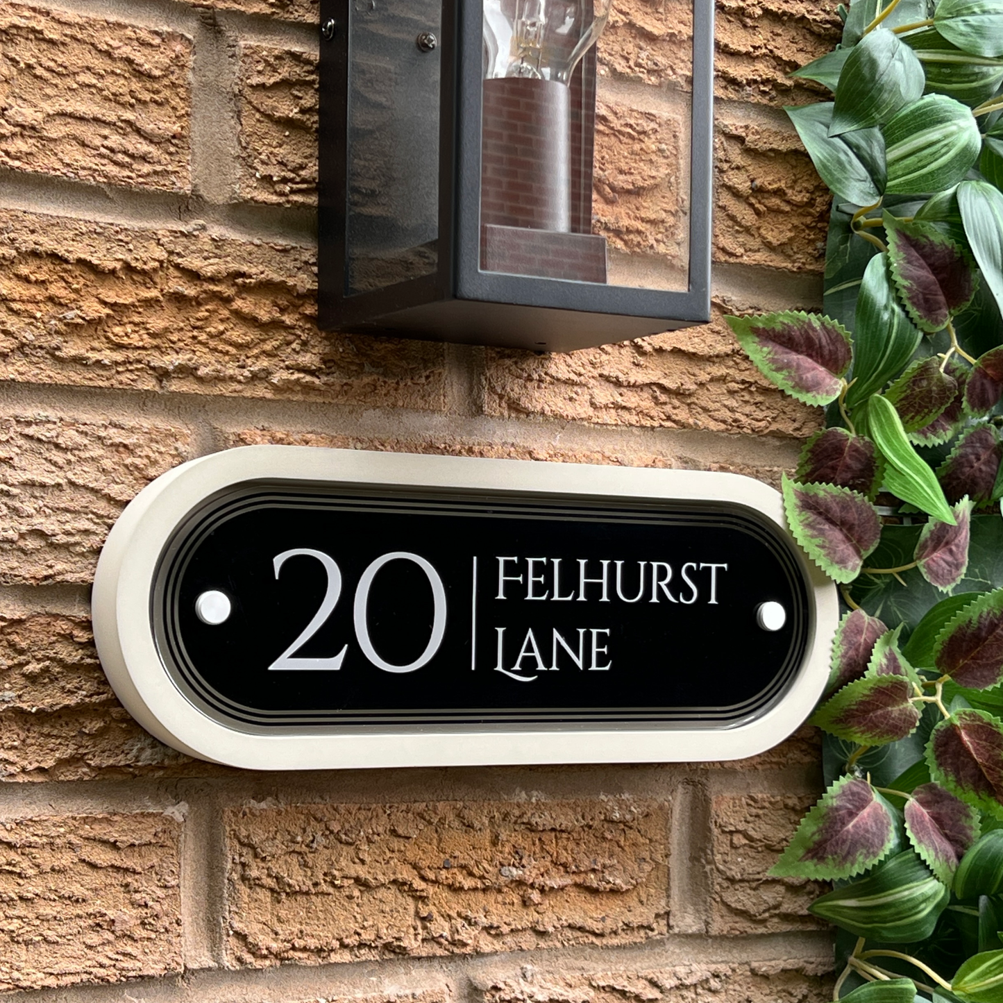 Edit Stadium | Personalised Designer House Sign with Acrylic Front & Portland Stone Back