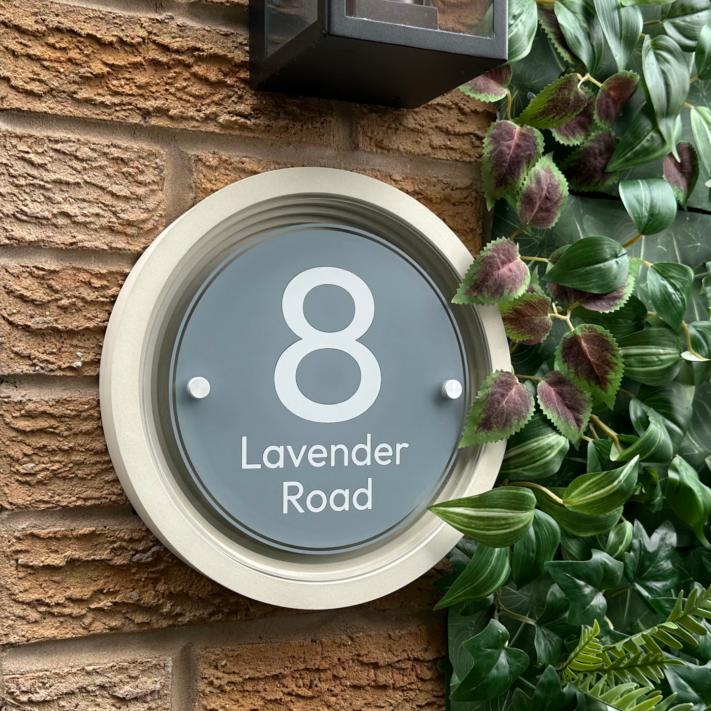 Signature Circulus | Personalised Designer House Sign with Acrylic Front & Portland Stone Coffered Back