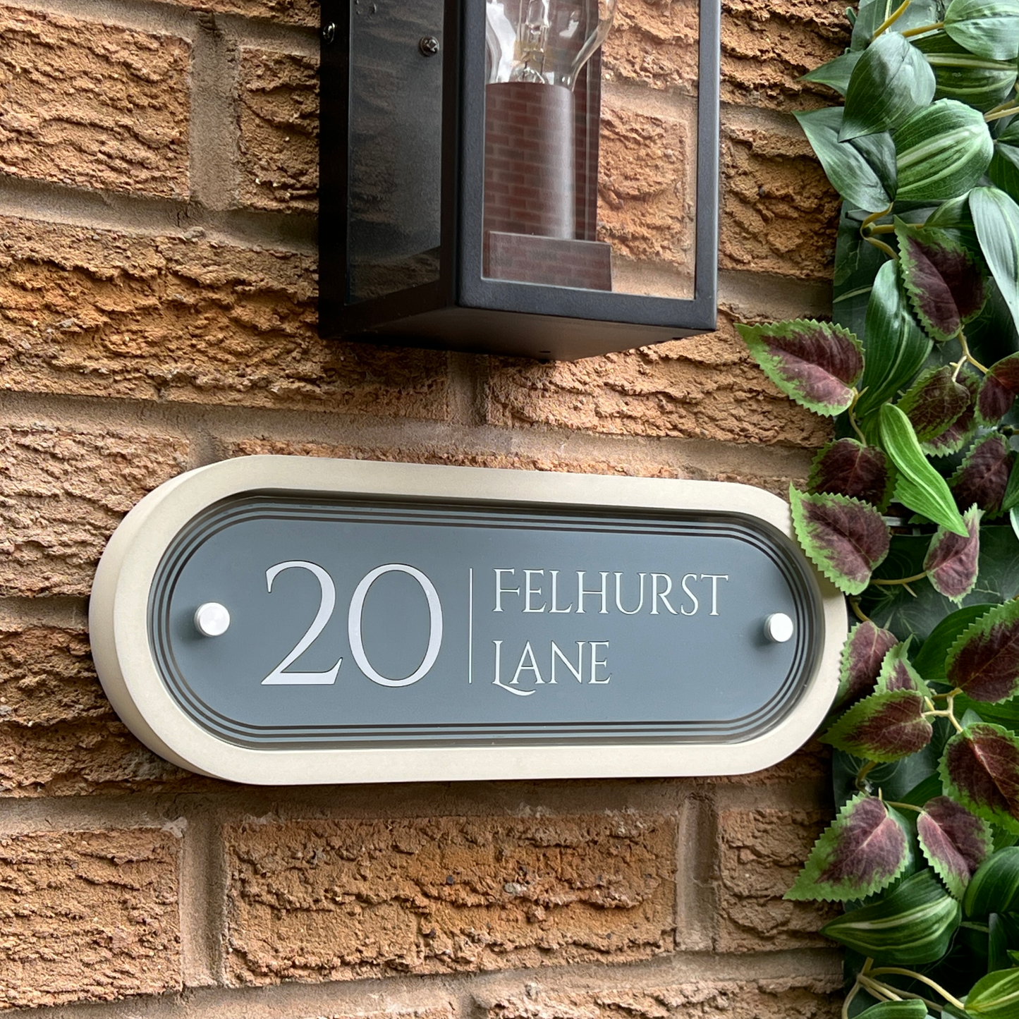 Edit Stadium | Personalised Designer House Sign with Acrylic Front & Portland Stone Back