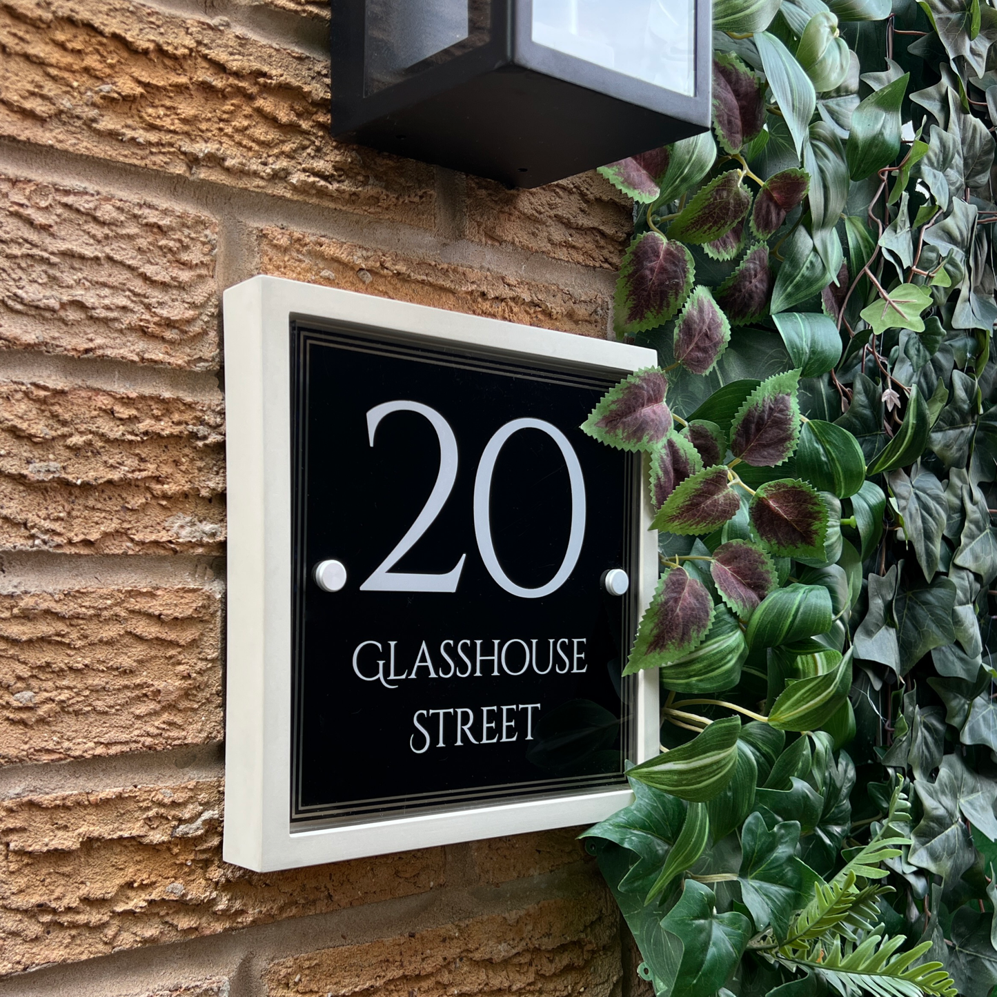 Edit Blocus | Personalised Designer House Sign with Acrylic Front & Portland Stone Back