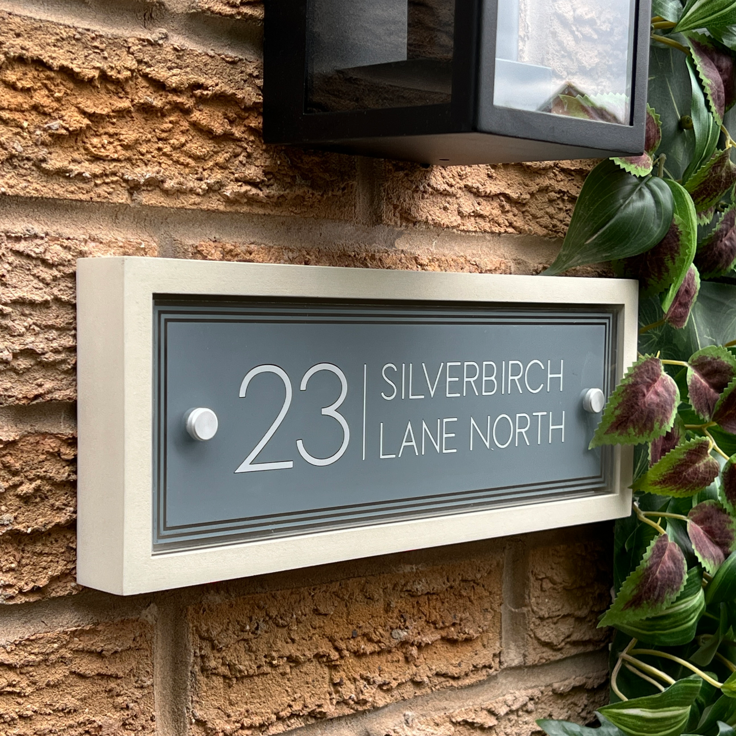 Edit Rectangulum | Personalised Designer House Sign with Acrylic Front & Portland Stone Back