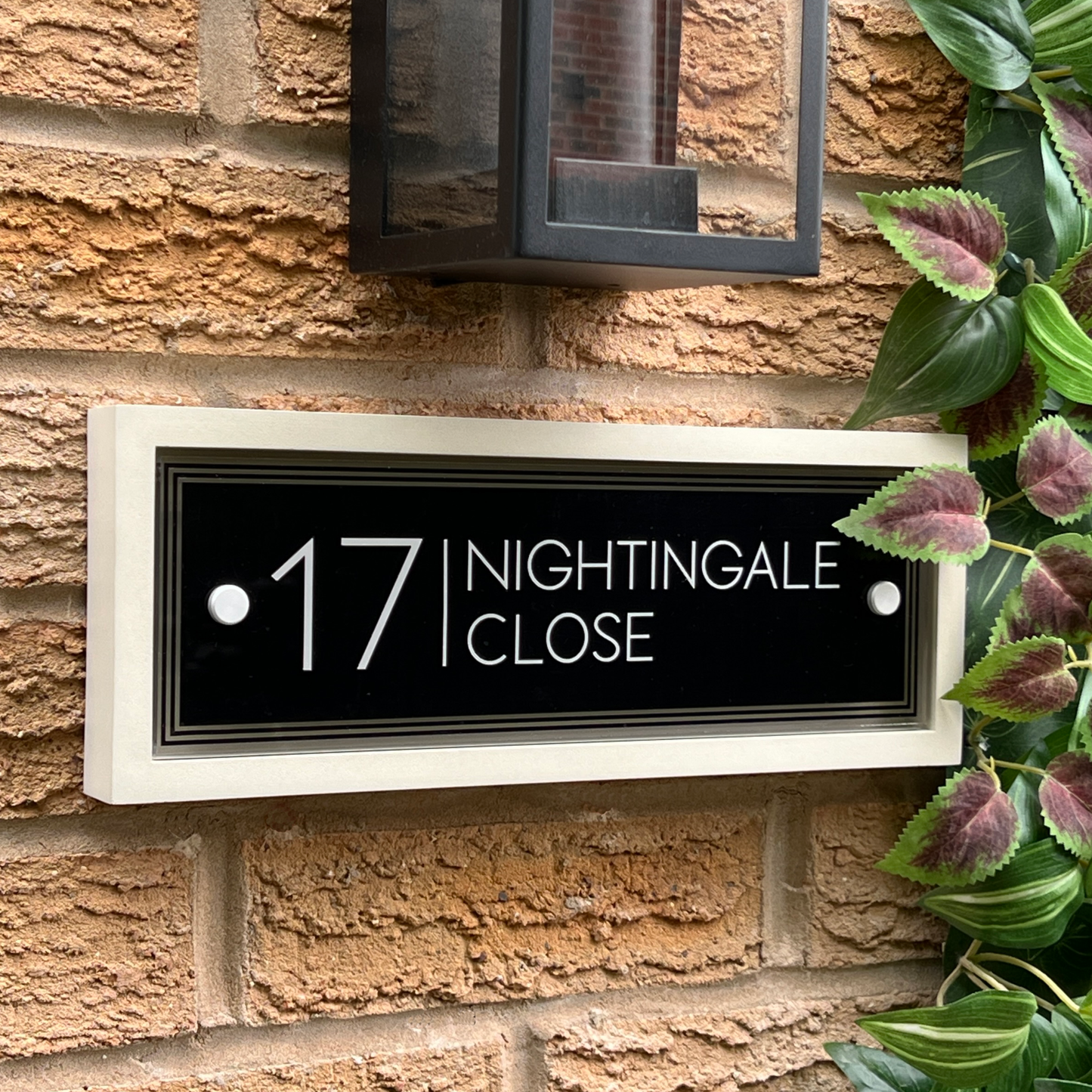 Edit Rectangulum | Personalised Designer House Sign with Acrylic Front & Portland Stone Back