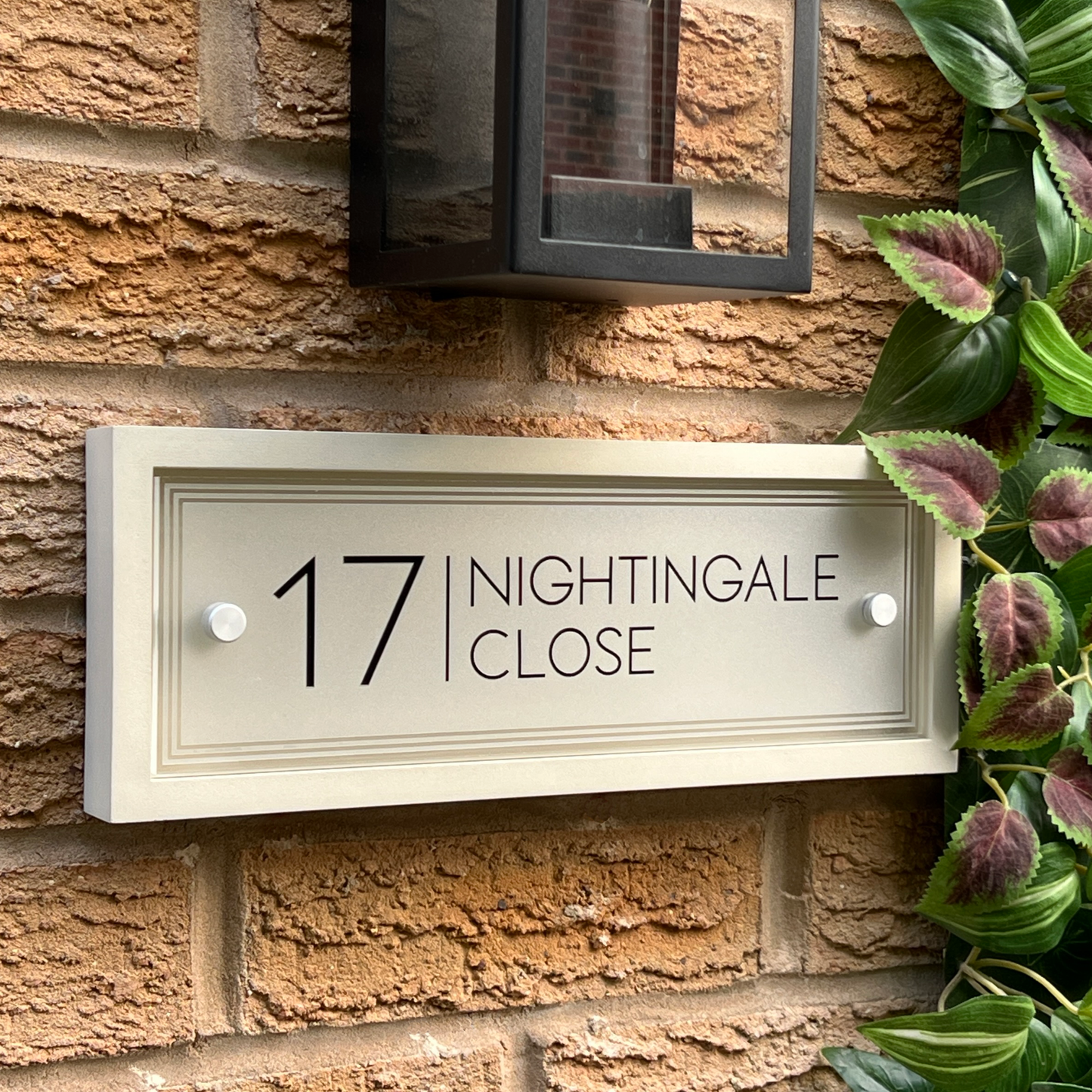 Edit Rectangulum | Personalised Designer House Sign with Acrylic Front & Portland Stone Back