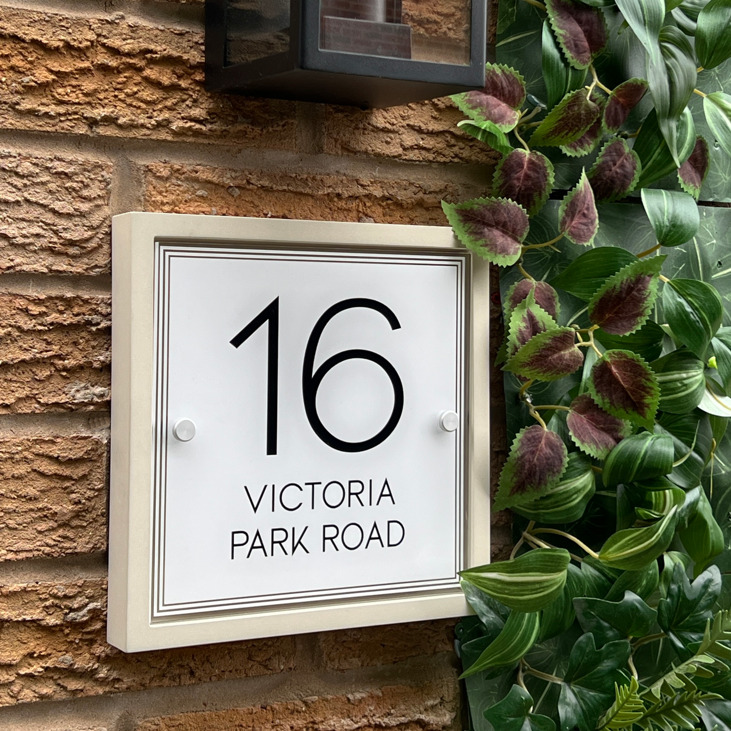 Edit Blocus | Personalised Designer House Sign with Acrylic Front & Portland Stone Back