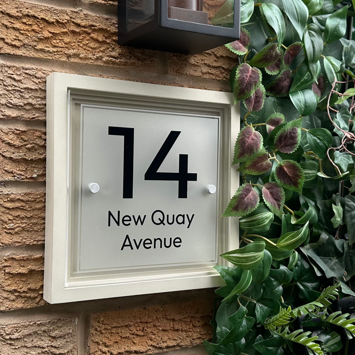 Signature Blocus | Personalised Designer House Sign with Acrylic Front & Portland Stone Coffered Back