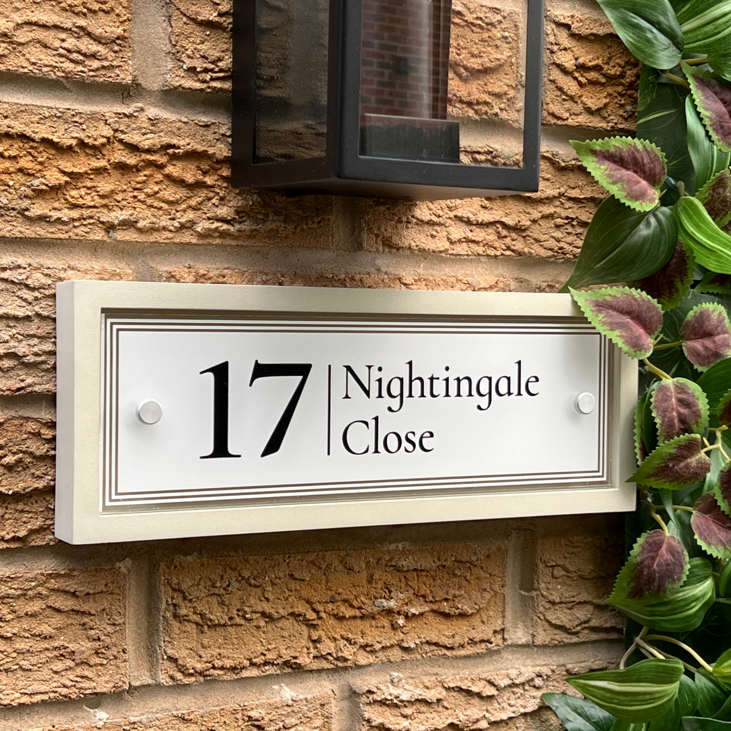 Edit Rectangulum | Personalised Designer House Sign with Acrylic Front & Portland Stone Back