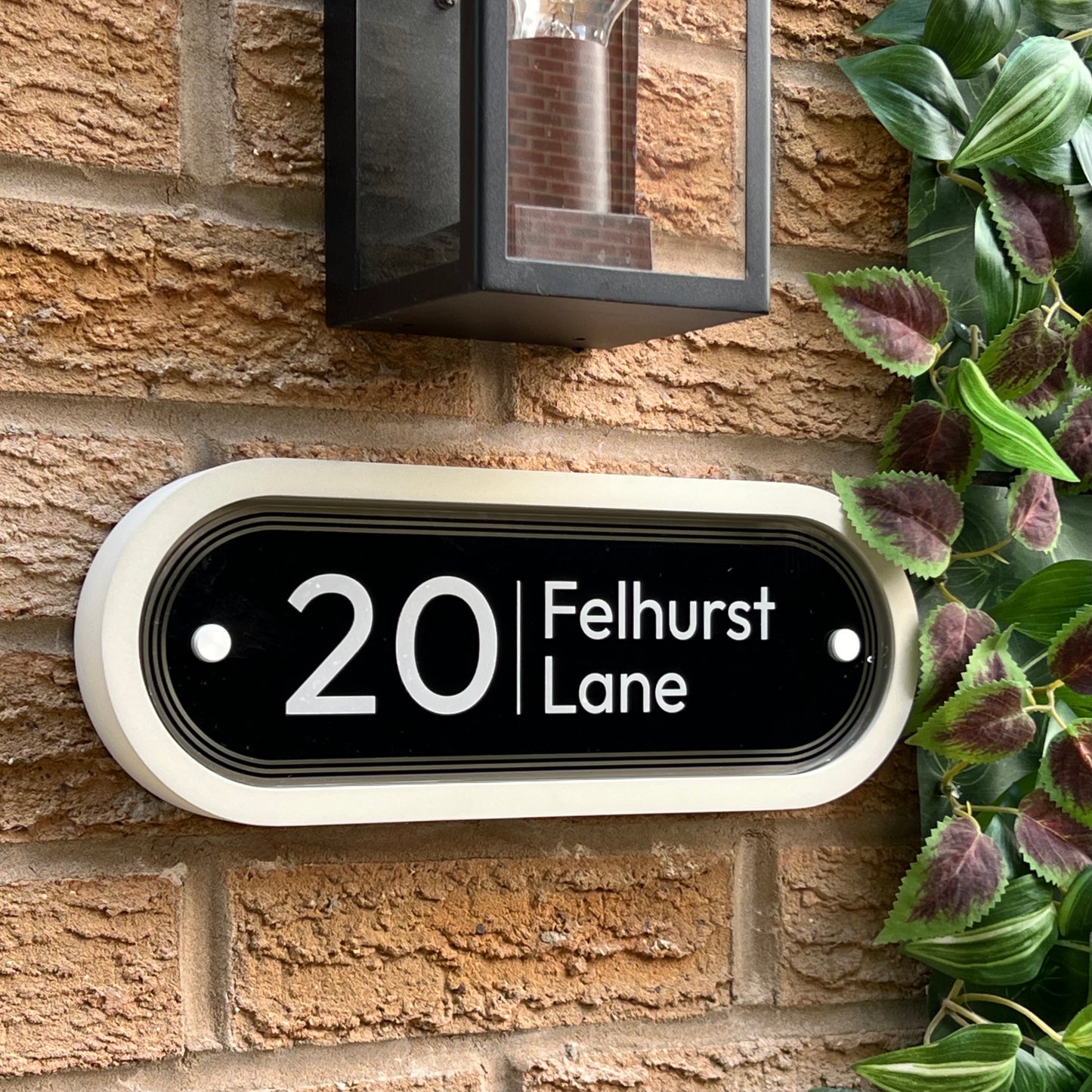 Edit Stadium | Personalised Designer House Sign with Acrylic Front & Portland Stone Back
