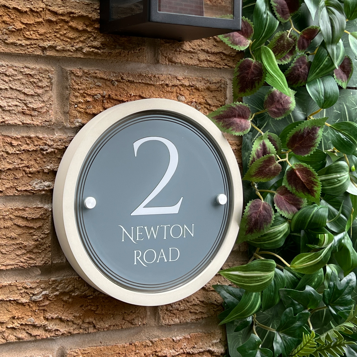 Edit Circulus | Personalised Designer House Sign with Acrylic Front & Portland Stone Back