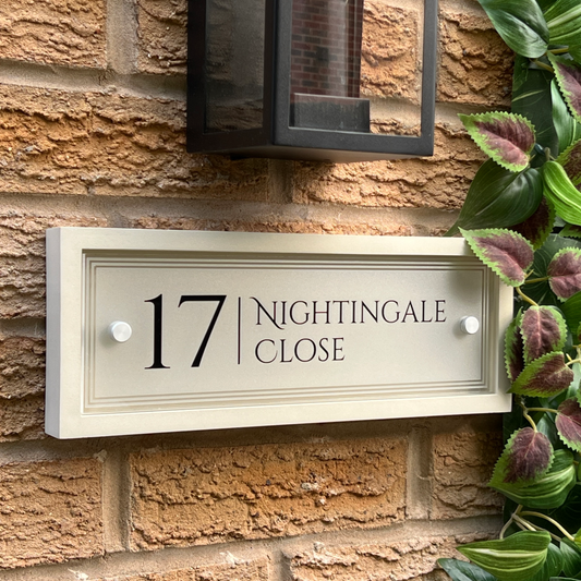 Edit Rectangulum | Personalised Designer House Sign with Acrylic Front & Portland Stone Back