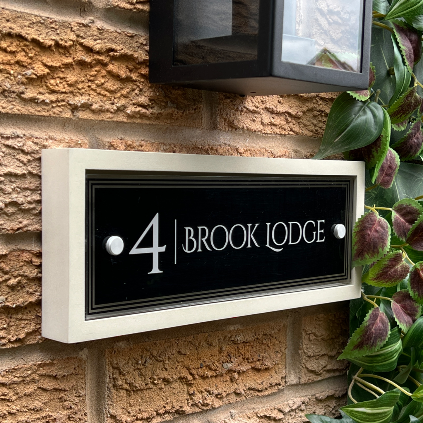 Edit Rectangulum | Personalised Designer House Sign with Acrylic Front & Portland Stone Back