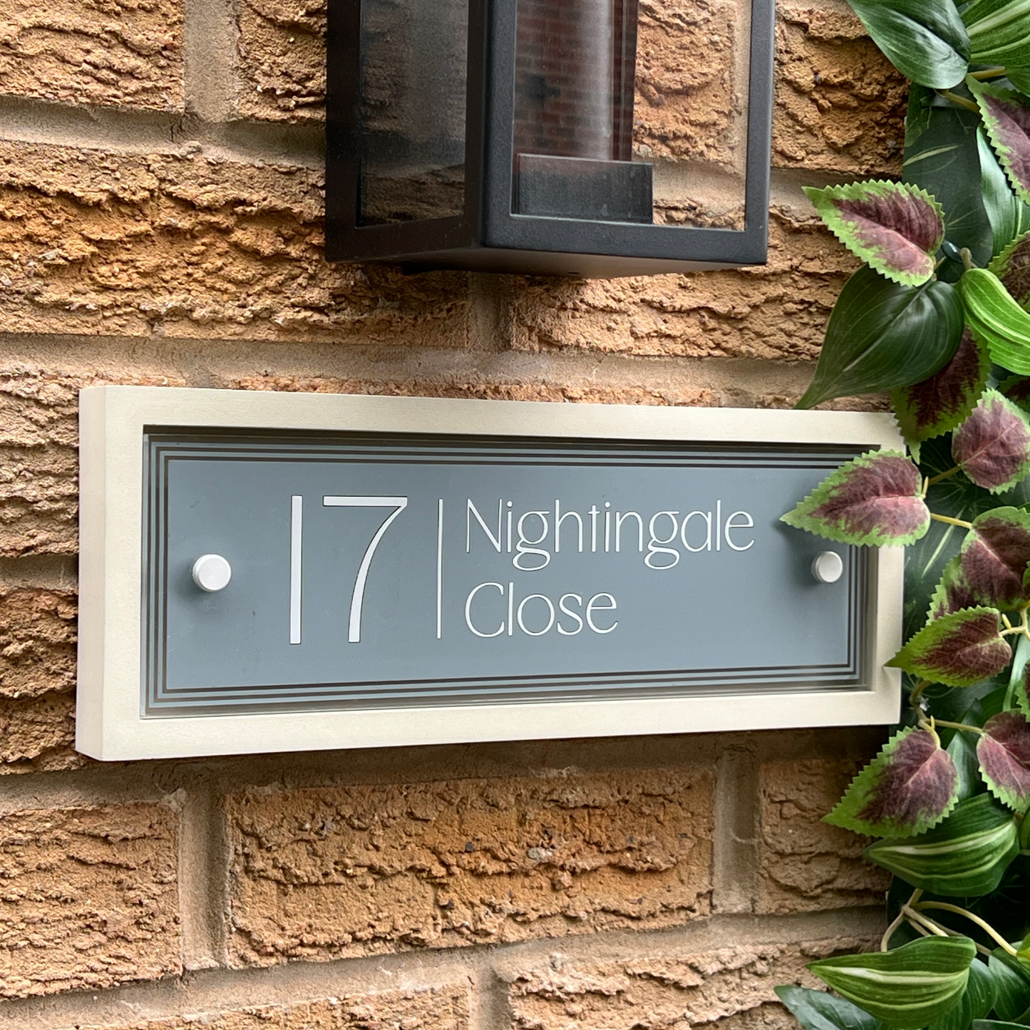 Edit Rectangulum | Personalised Designer House Sign with Acrylic Front & Portland Stone Back