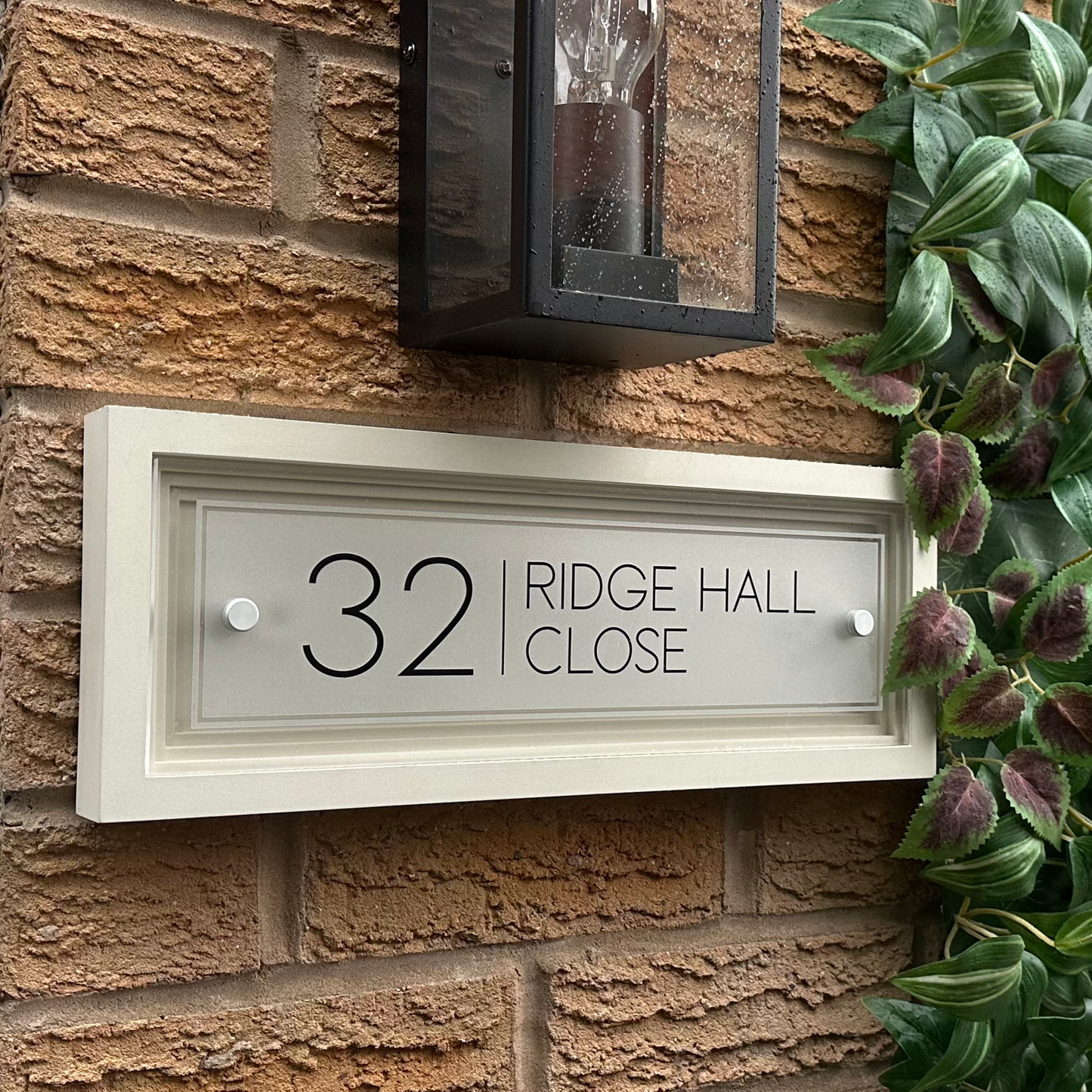 Signature Rectangulum | Personalised Designer House Sign with Acrylic Front & Portland Stone Coffered Back