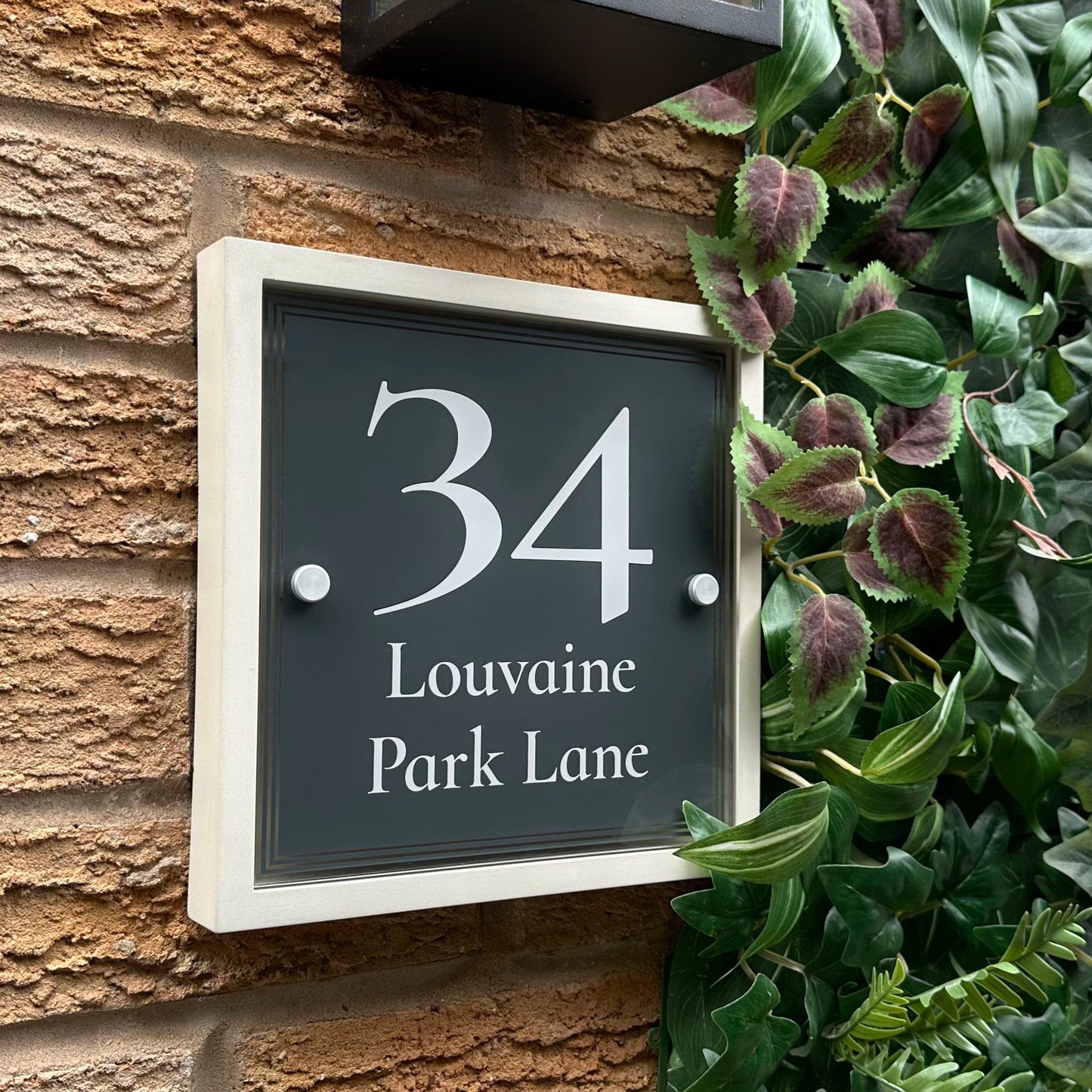 Edit Blocus | Personalised Designer House Sign with Acrylic Front & Portland Stone Back