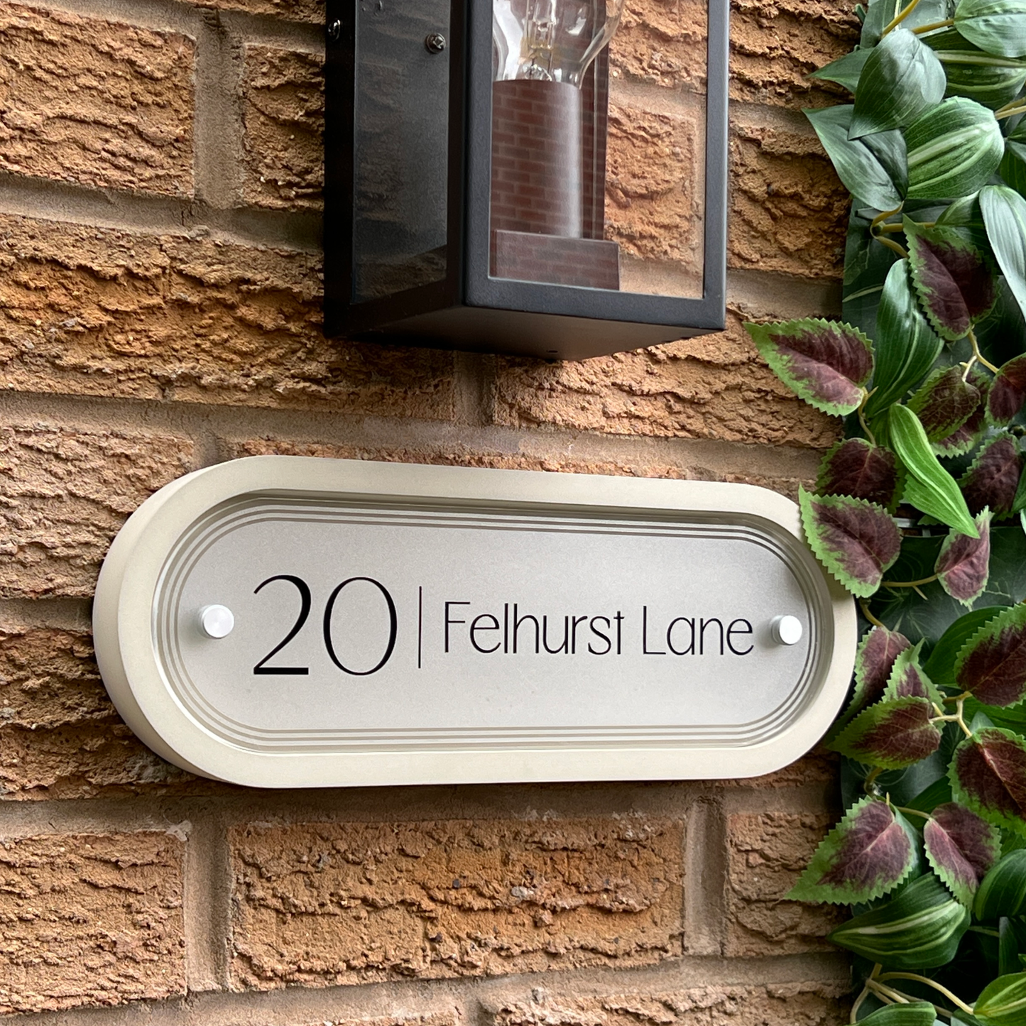 Edit Stadium | Personalised Designer House Sign with Acrylic Front & Portland Stone Back