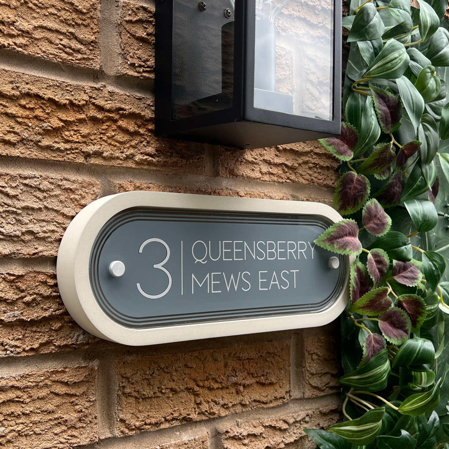 Edit Stadium | Personalised Designer House Sign with Acrylic Front & Portland Stone Back