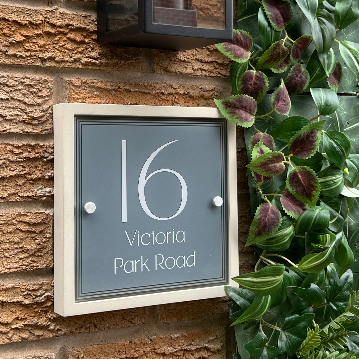 Edit Blocus | Personalised Designer House Sign with Acrylic Front & Portland Stone Back