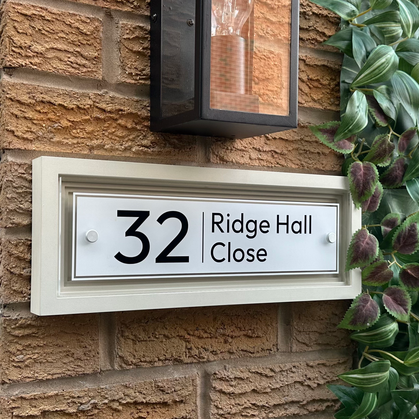 Signature Rectangulum | Personalised Designer House Sign with Acrylic Front & Portland Stone Coffered Back
