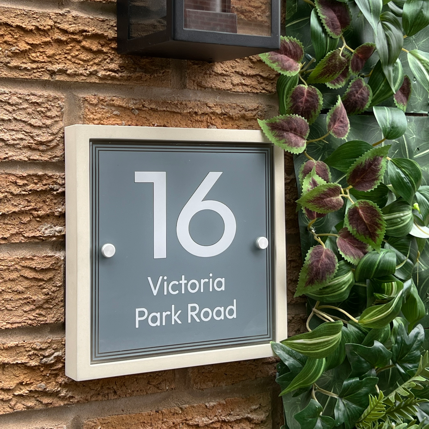 Edit Blocus | Personalised Designer House Sign with Acrylic Front & Portland Stone Back