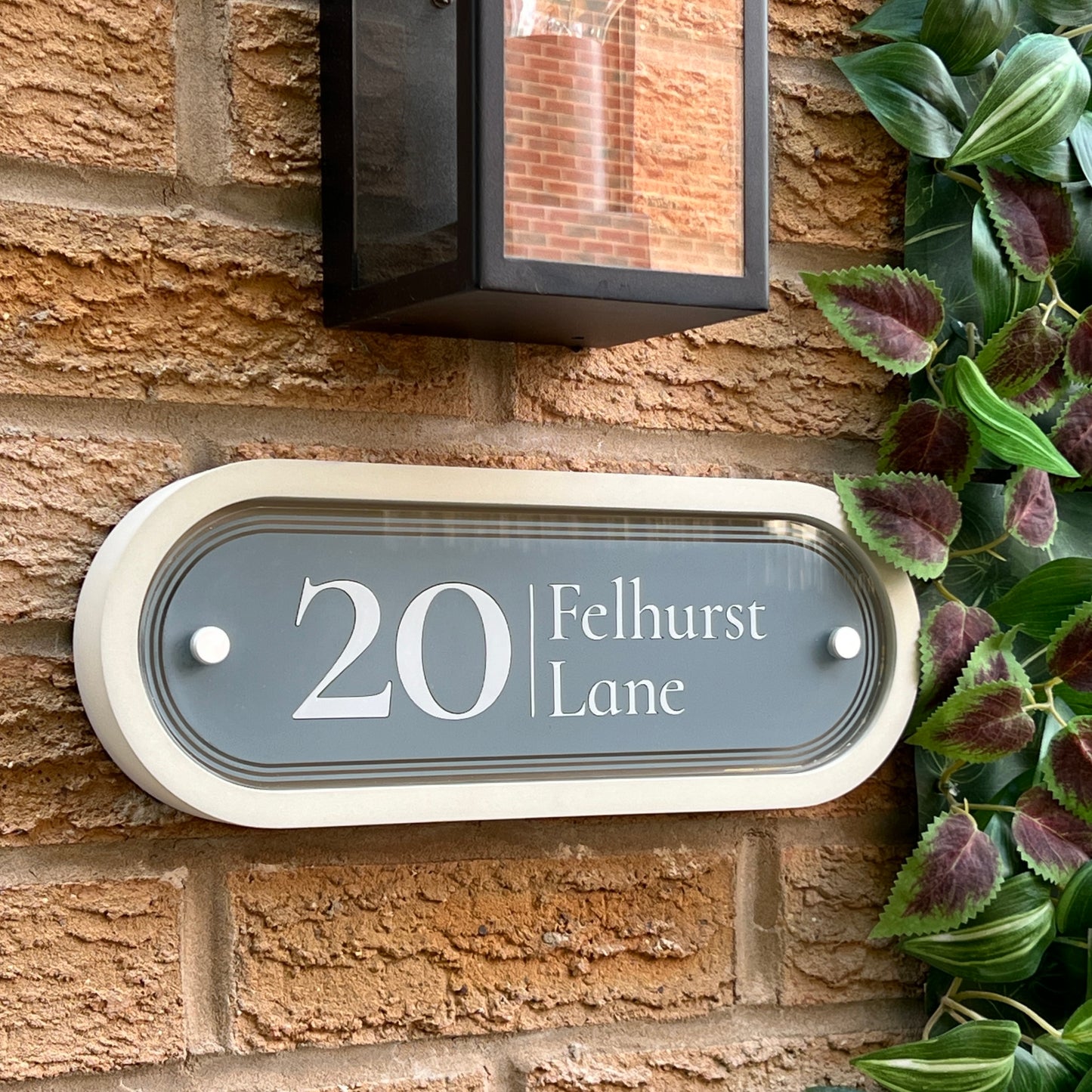 Edit Stadium | Personalised Designer House Sign with Acrylic Front & Portland Stone Back