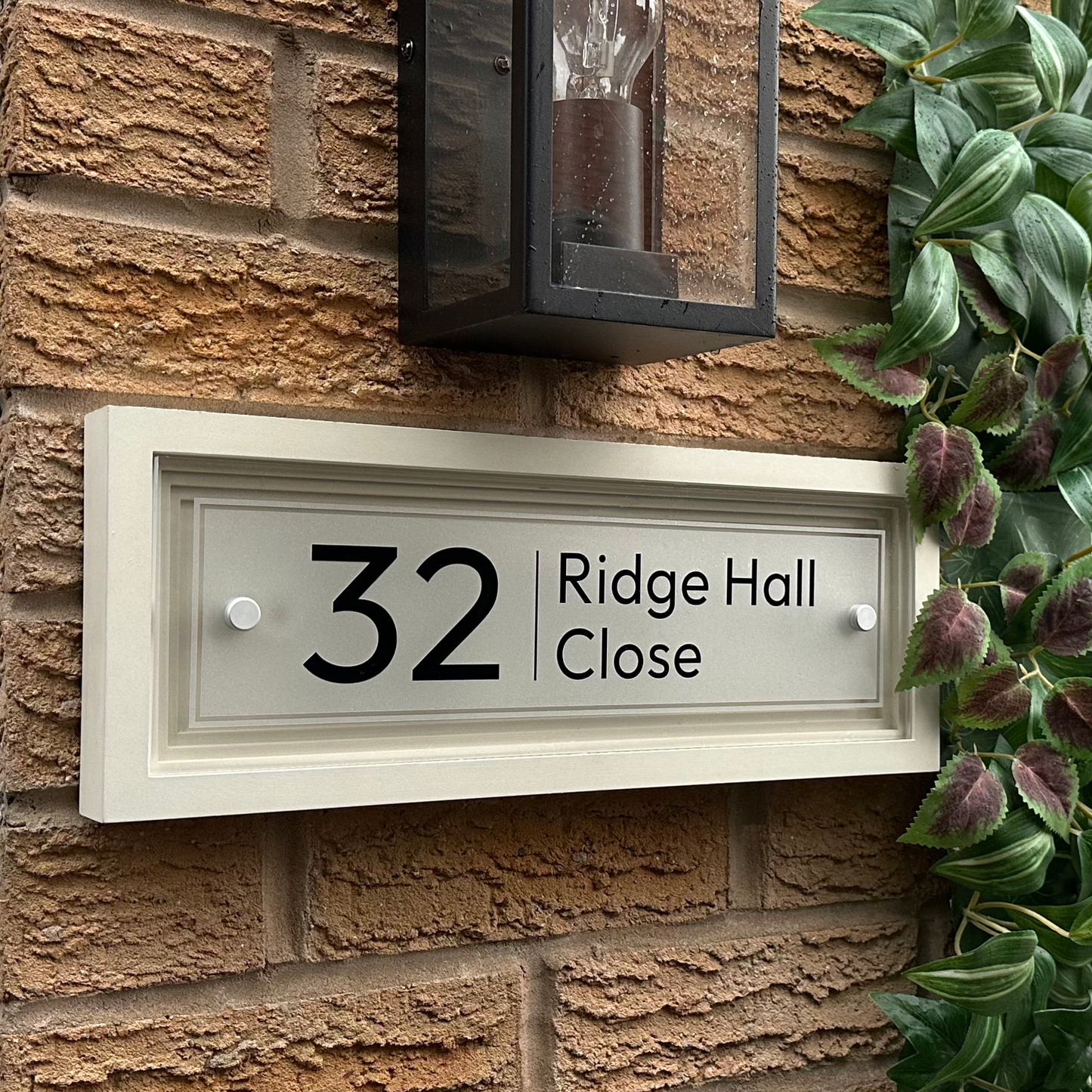 Signature Rectangulum | Personalised Designer House Sign with Acrylic Front & Portland Stone Coffered Back