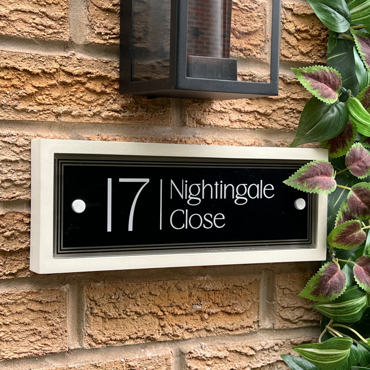 Edit Rectangulum | Personalised Designer House Sign with Acrylic Front & Portland Stone Back