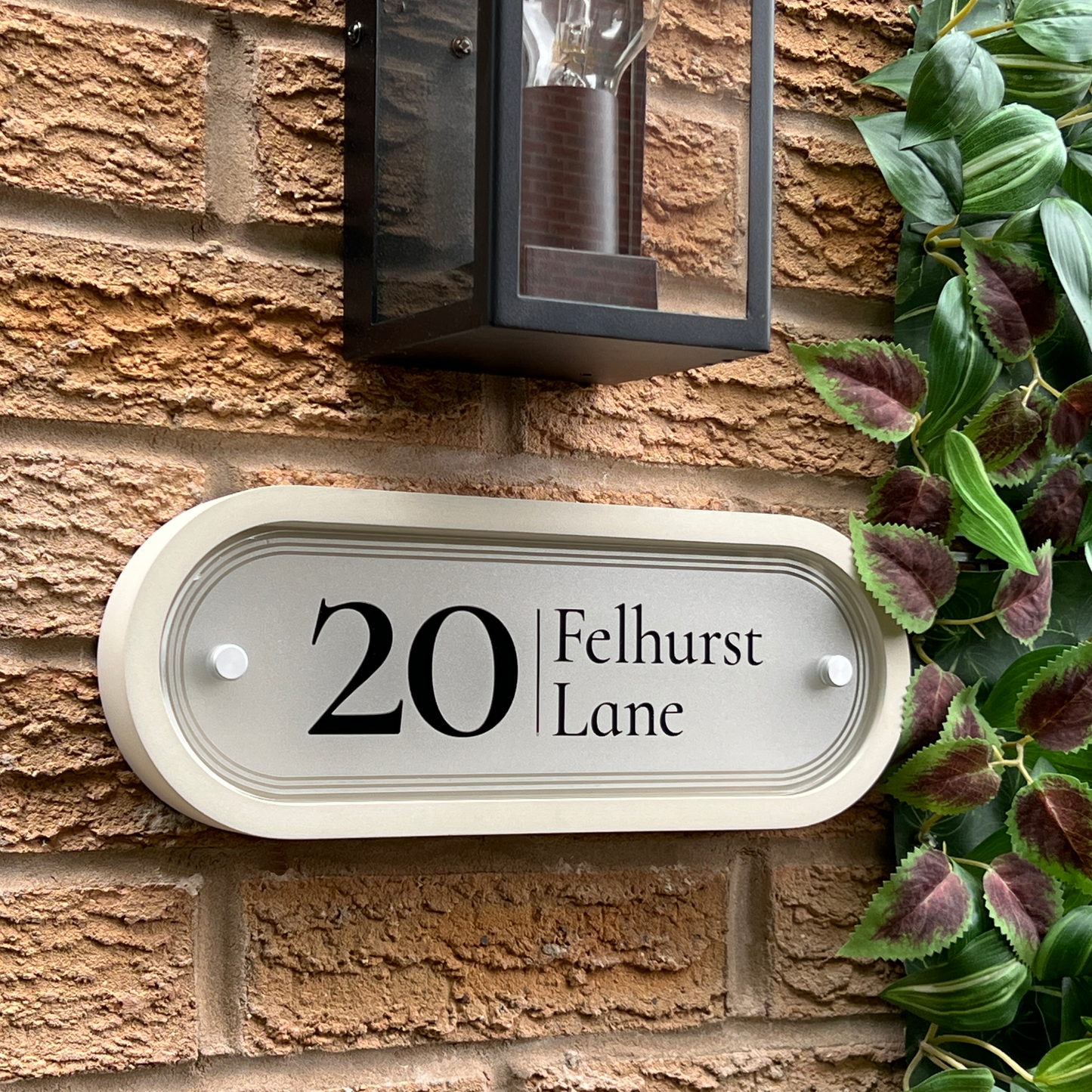 Edit Stadium | Personalised Designer House Sign with Acrylic Front & Portland Stone Back