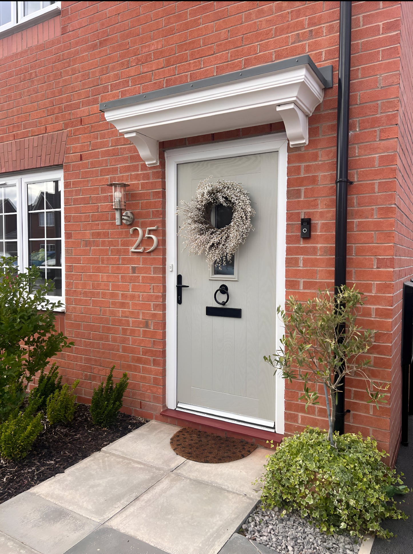 Floating House Number Sign – 2-Digit Modern/Classical Style Portland Stone