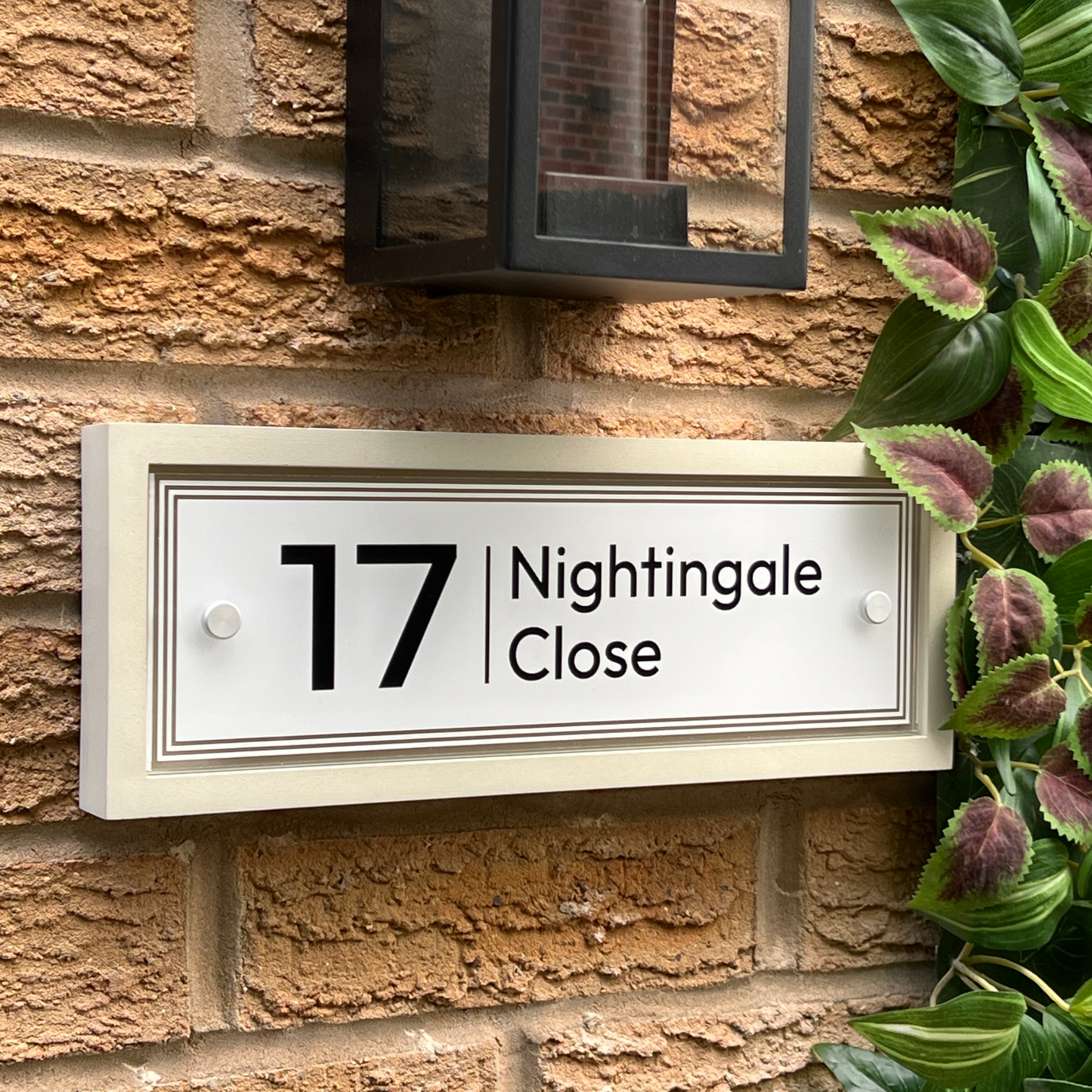 Edit Rectangulum | Personalised Designer House Sign with Acrylic Front & Portland Stone Back