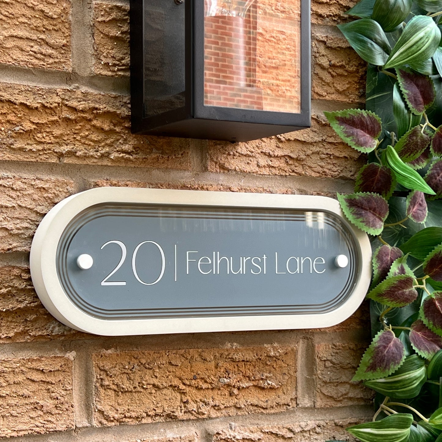 Edit Stadium | Personalised Designer House Sign with Acrylic Front & Portland Stone Back