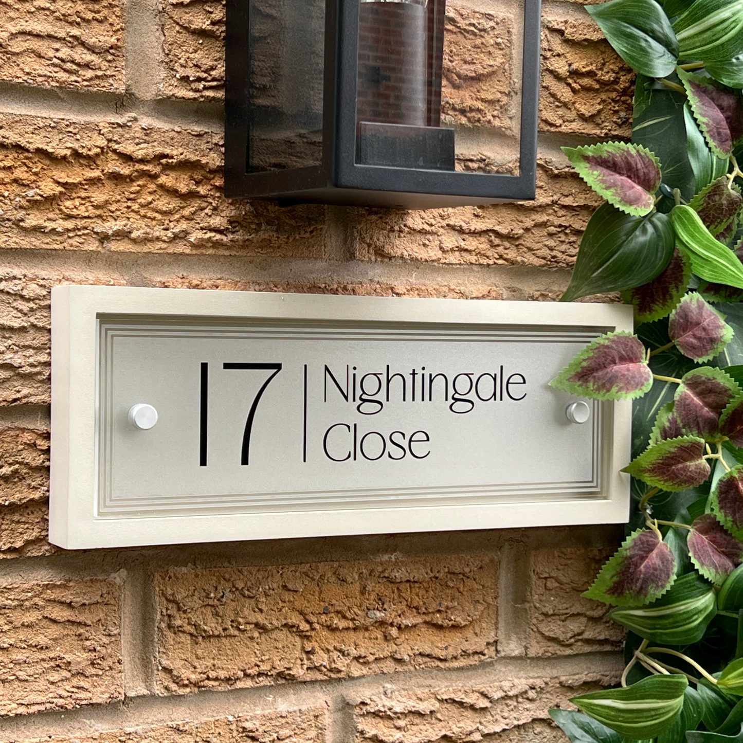 Edit Rectangulum | Personalised Designer House Sign with Acrylic Front & Portland Stone Back