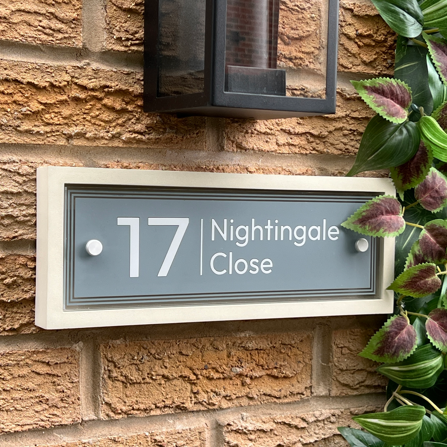 Edit Rectangulum | Personalised Designer House Sign with Acrylic Front & Portland Stone Back