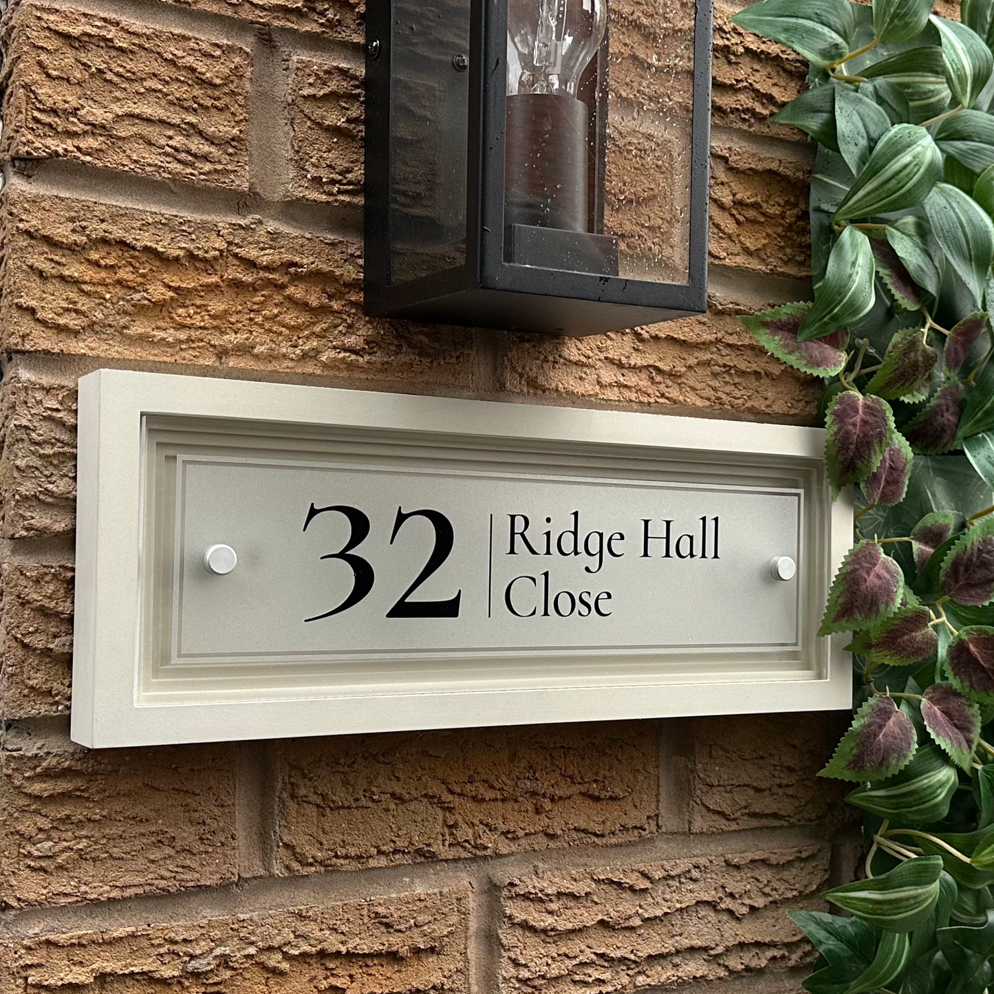 Signature Rectangulum | Personalised Designer House Sign with Acrylic Front & Portland Stone Coffered Back