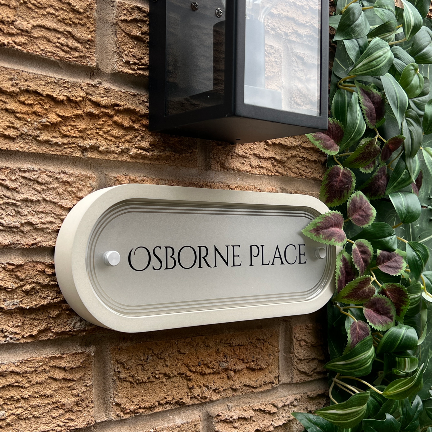Edit Stadium | Personalised Designer House Sign with Acrylic Front & Portland Stone Back