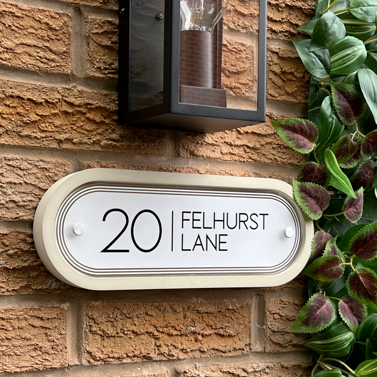 Edit Stadium | Personalised Designer House Sign with Acrylic Front & Portland Stone Back