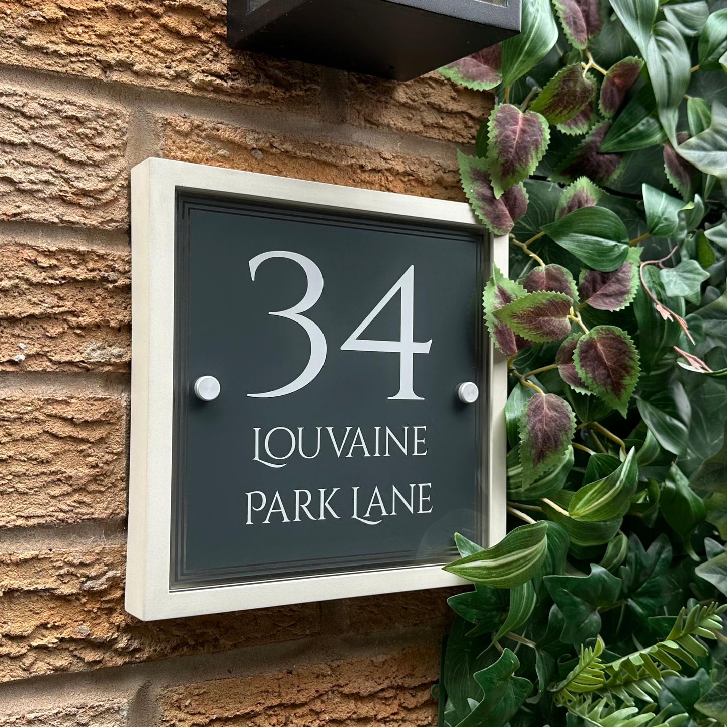 Edit Blocus | Personalised Designer House Sign with Acrylic Front & Portland Stone Back