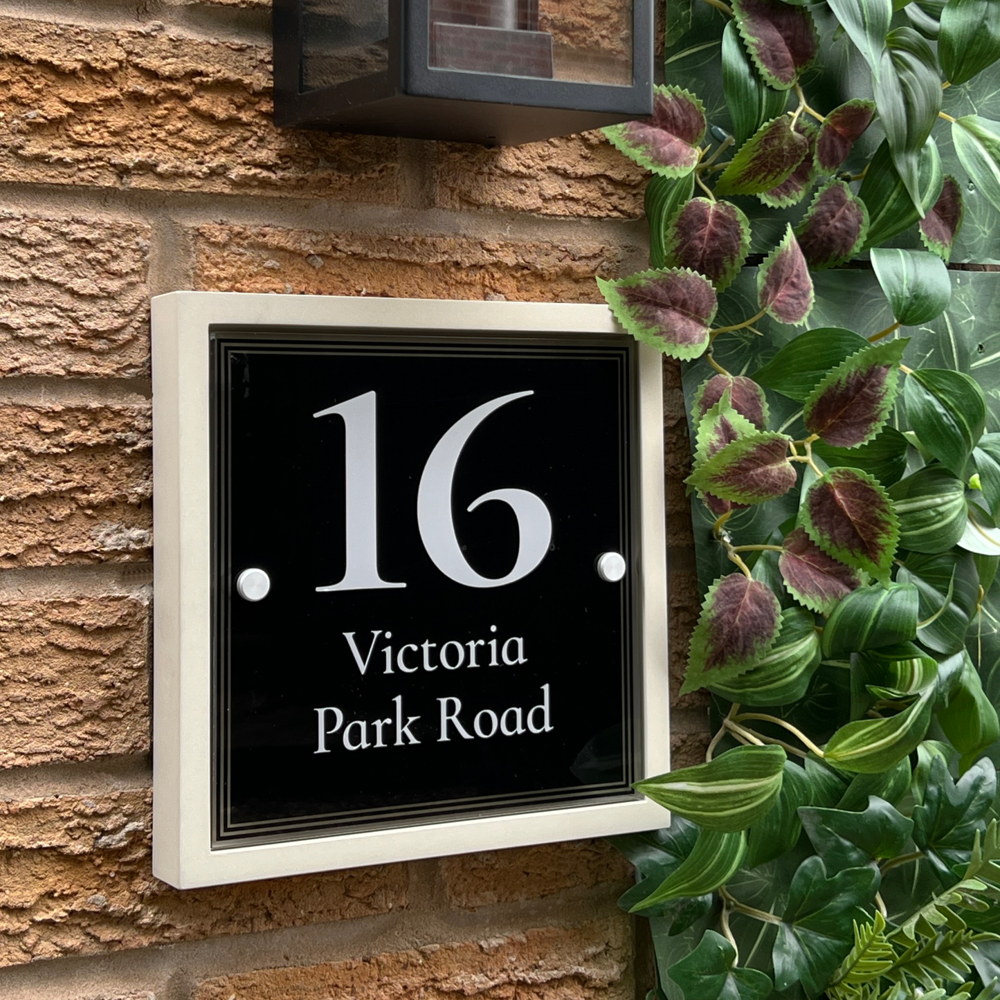 Edit Blocus | Personalised Designer House Sign with Acrylic Front & Portland Stone Back