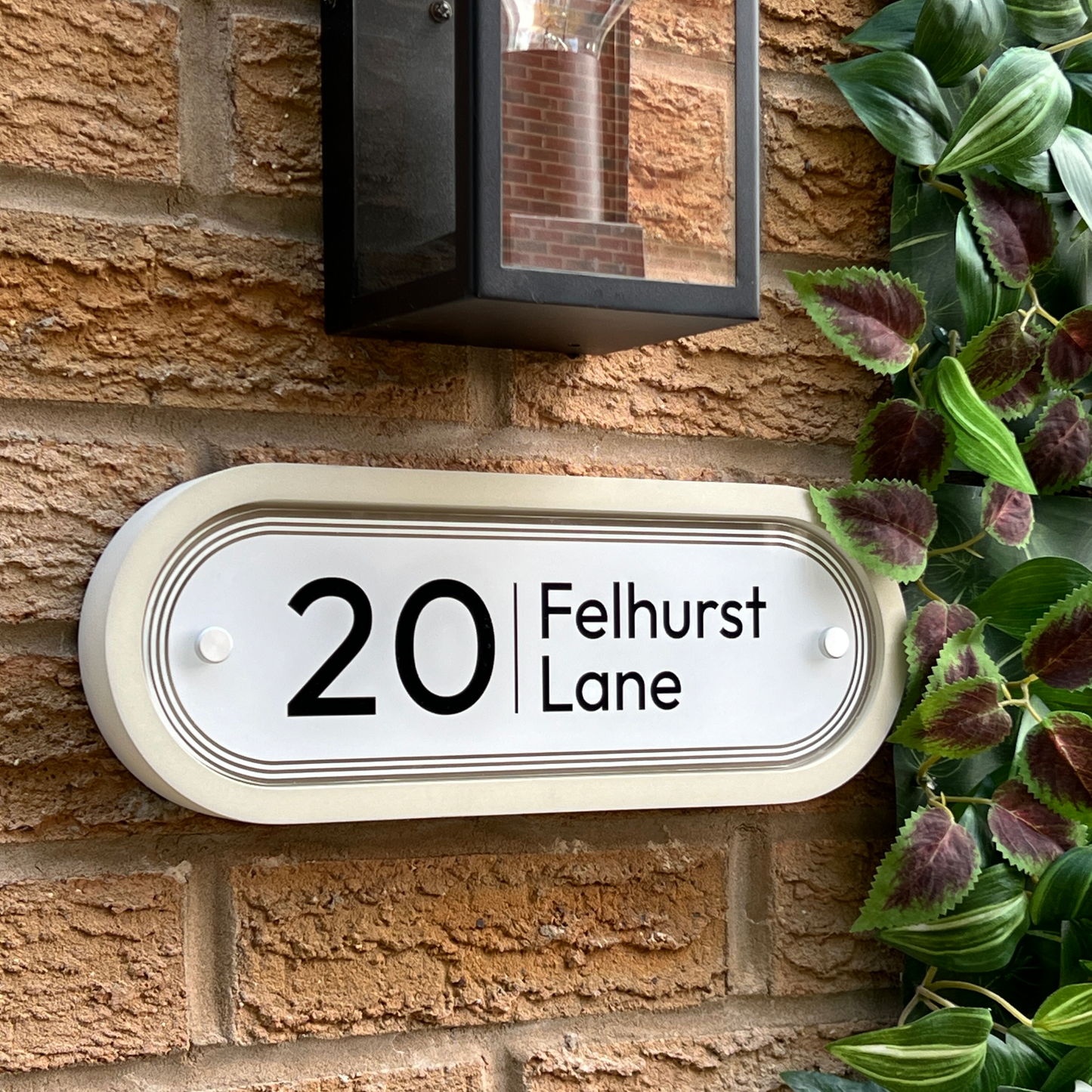 Edit Stadium | Personalised Designer House Sign with Acrylic Front & Portland Stone Back