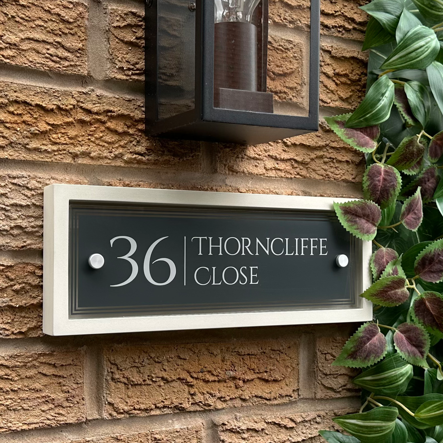 Edit Rectangulum | Personalised Designer House Sign with Acrylic Front & Portland Stone Back