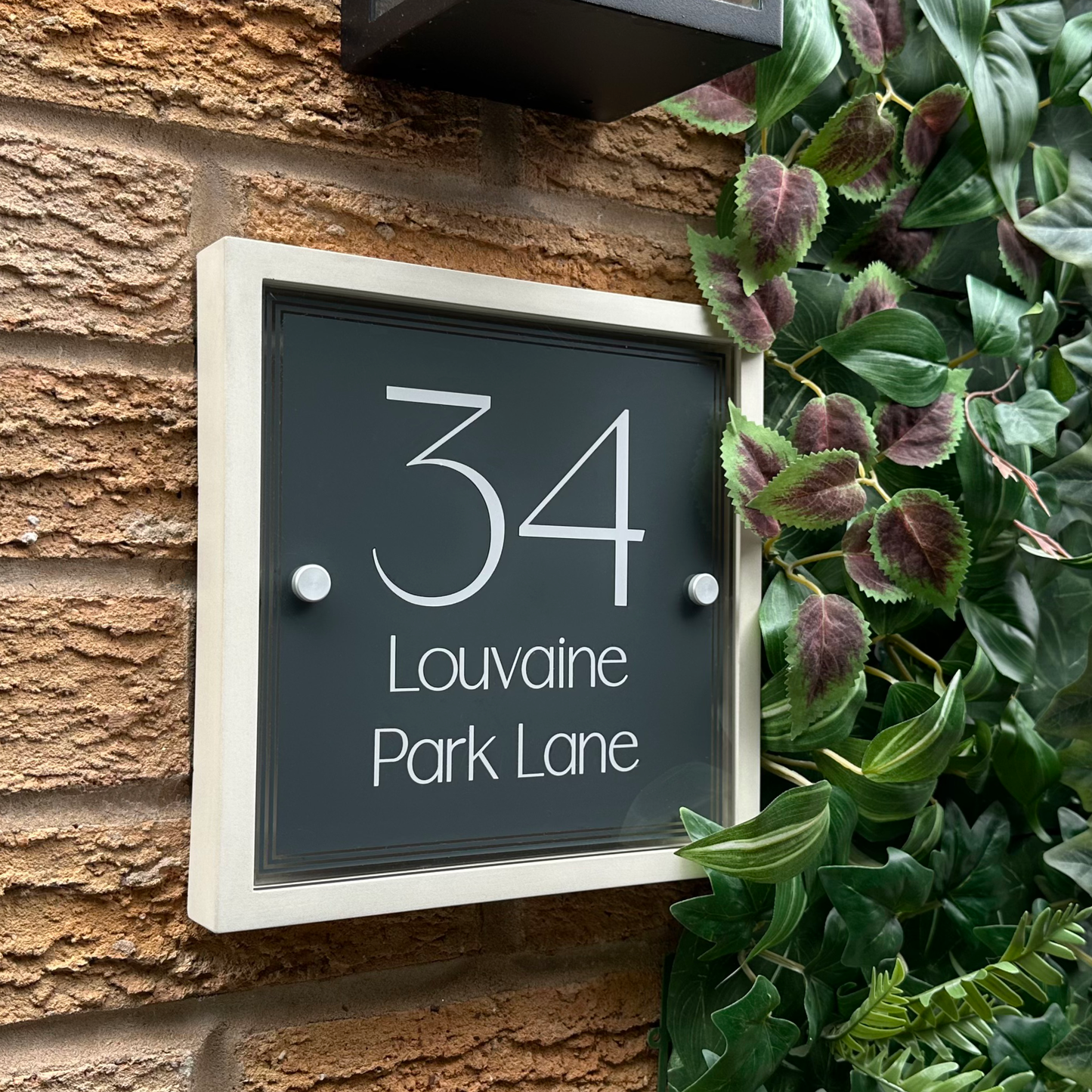 Edit Blocus | Personalised Designer House Sign with Acrylic Front & Portland Stone Back